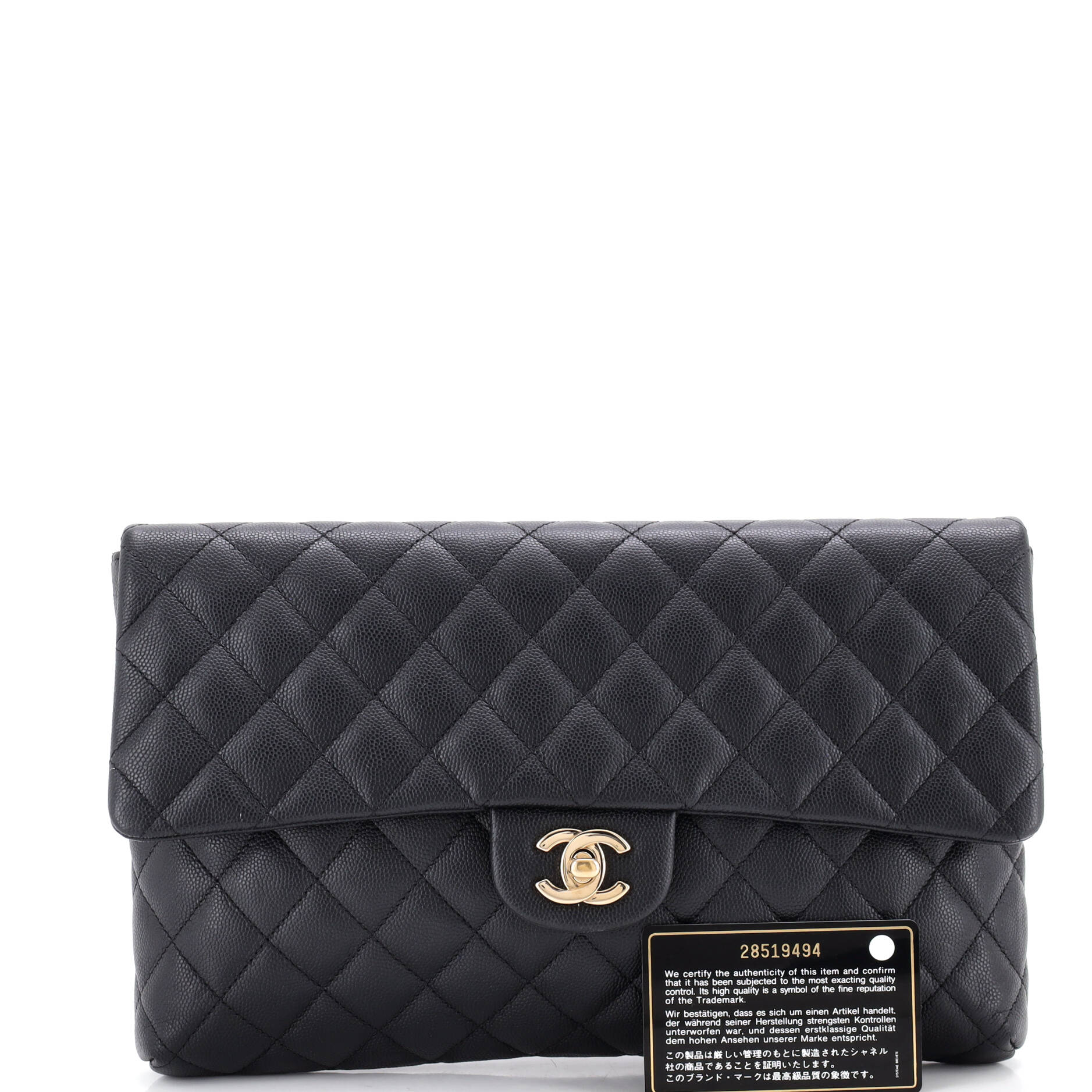 Classic Flap Clutch Quilted Caviar - Image 2