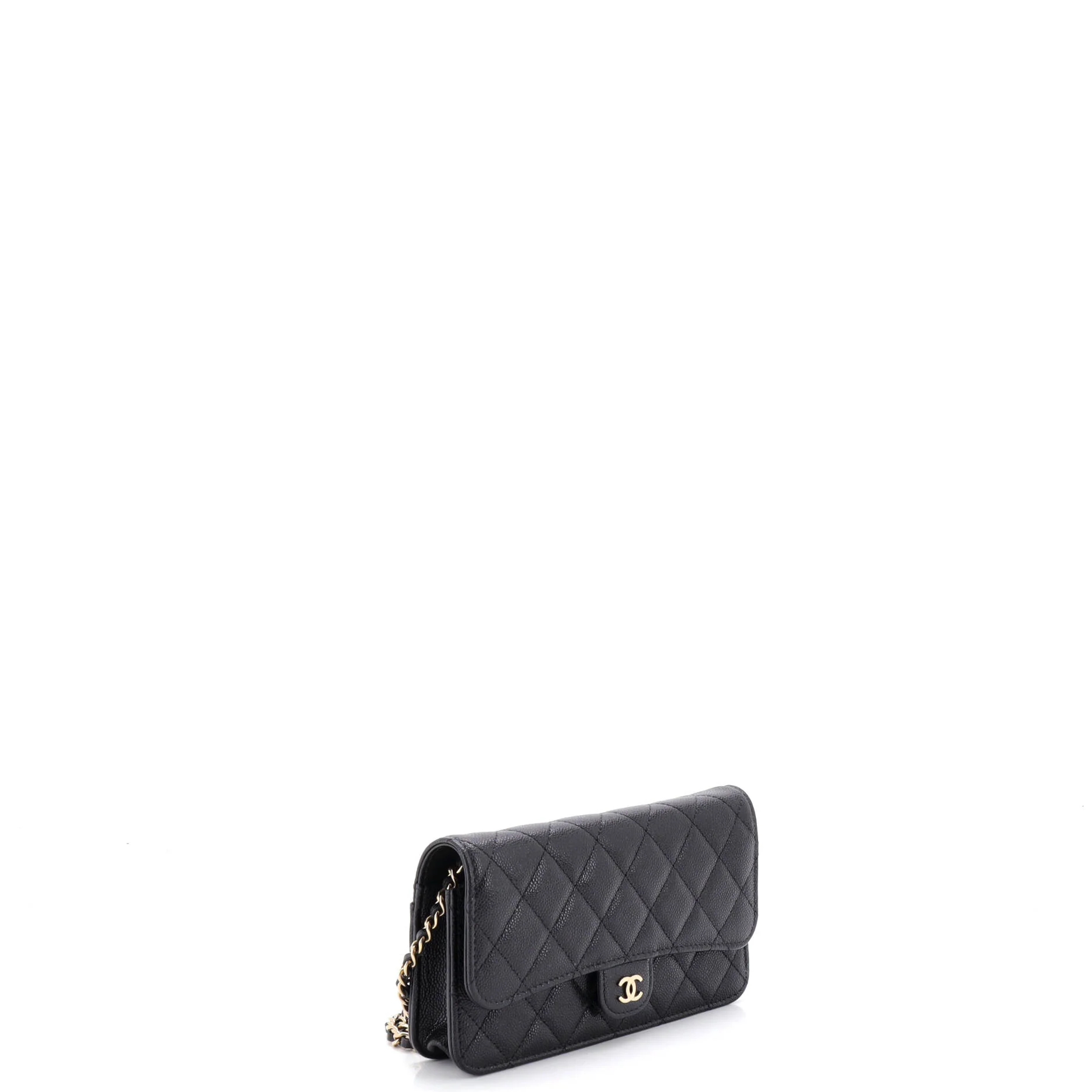 Classic Flap Phone Holder with Chain Quilted Caviar - Image 2