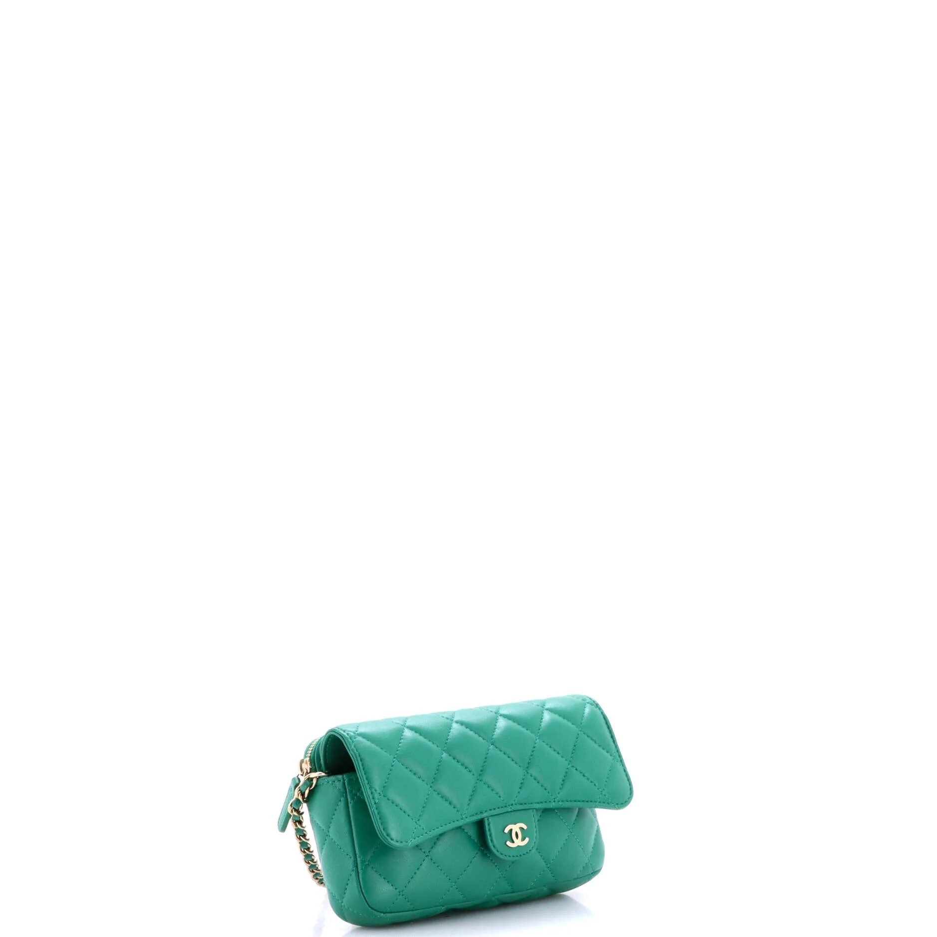 Classic Flap Phone Holder with Chain Quilted Lambskin - Image 2
