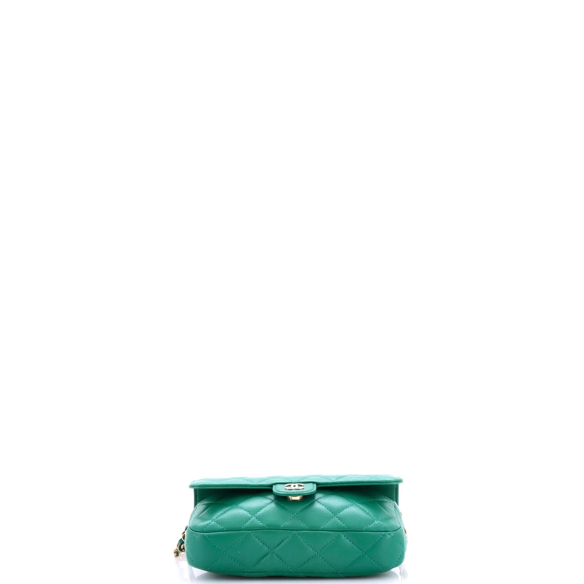 Classic Flap Phone Holder with Chain Quilted Lambskin - Image 4