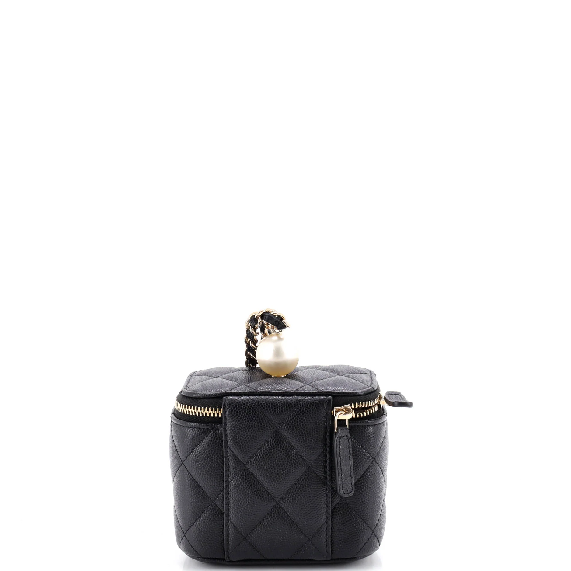 Classic Pearl Vanity Case with Chain Quilted Caviar Mini - Image 4