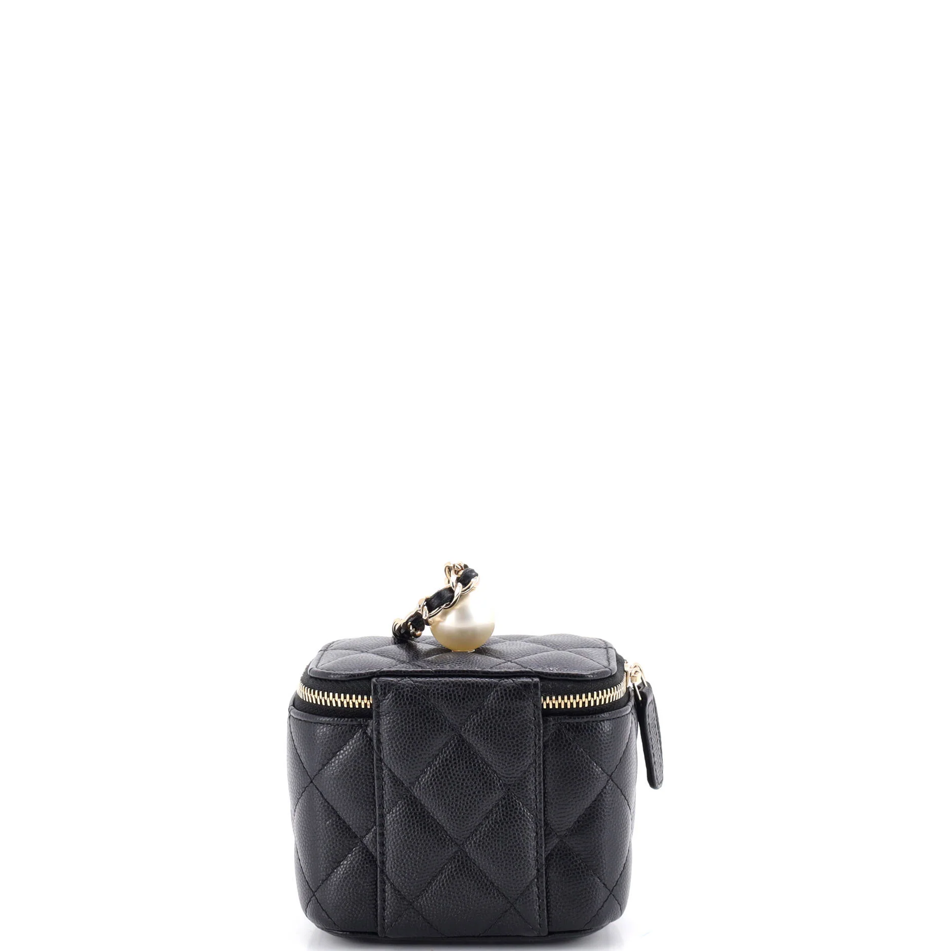 Classic Pearl Vanity Case with Chain Quilted Caviar Mini - Image 4