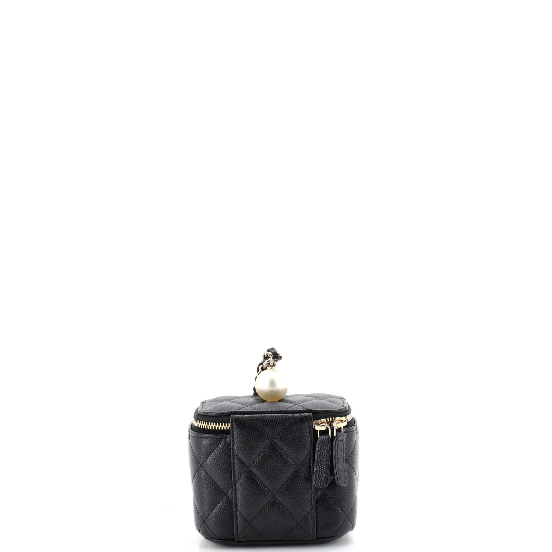 Classic Pearl Vanity Case with Chain Quilted Caviar Mini - Image 4