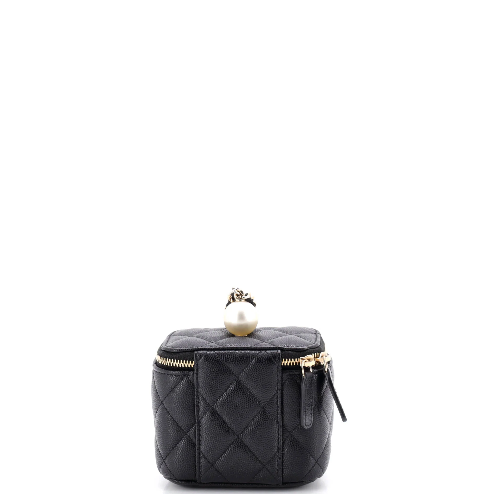 Classic Pearl Vanity Case with Chain Quilted Caviar Mini - Image 3