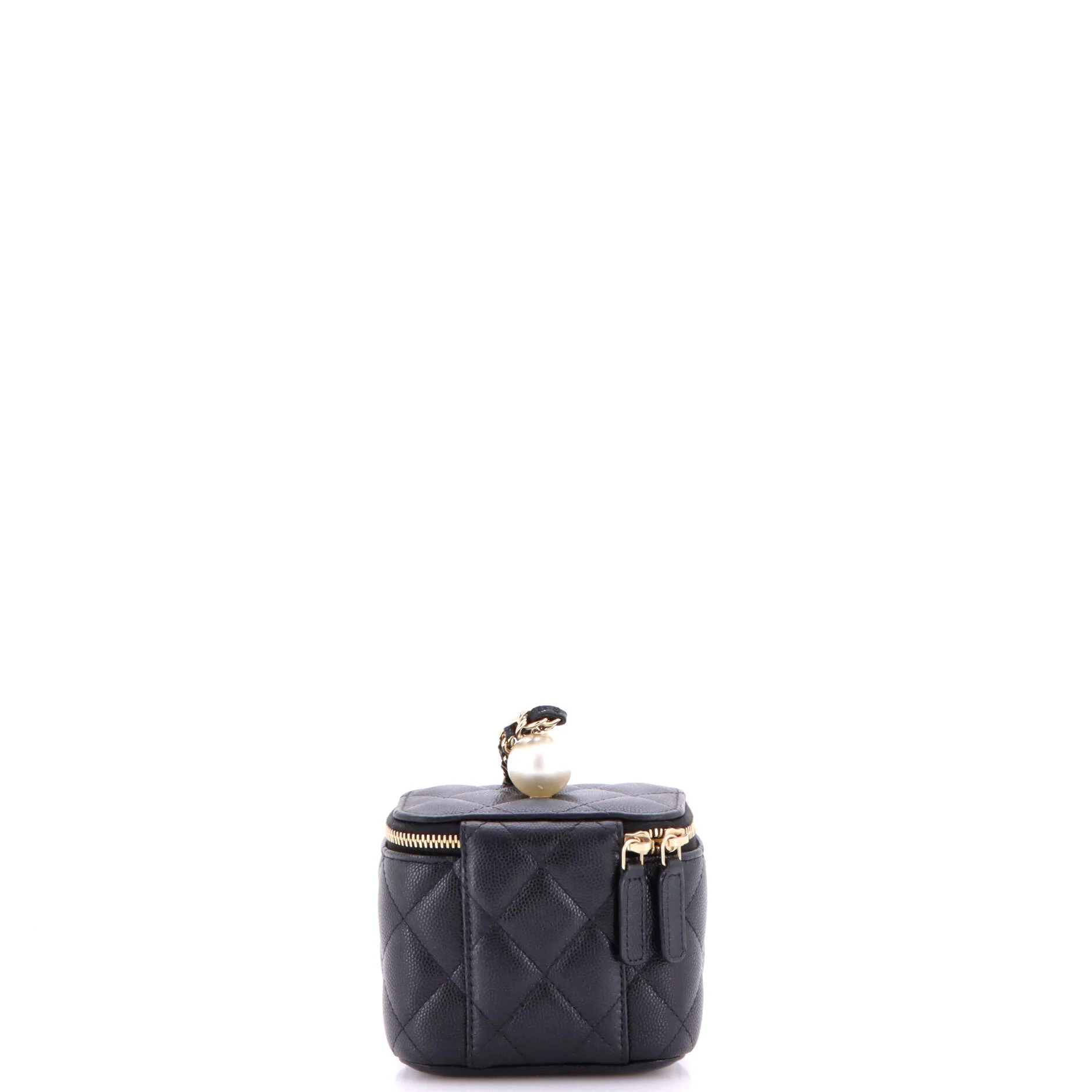 Classic Pearl Vanity Case with Chain Quilted Caviar Mini - Image 3