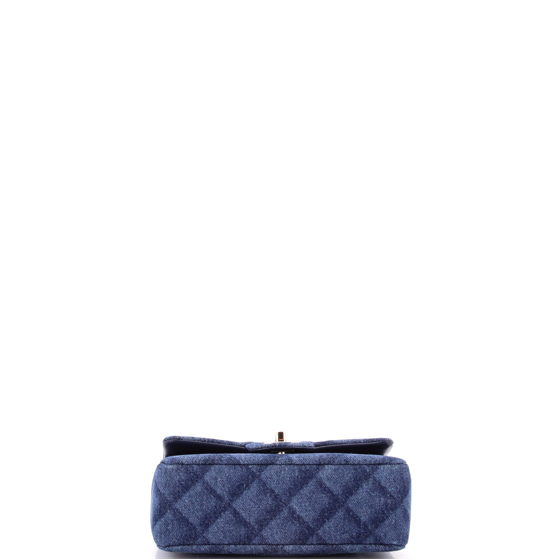 Classic Single Flap Bag 3D Quilt Printed Denim Mini - Image 4