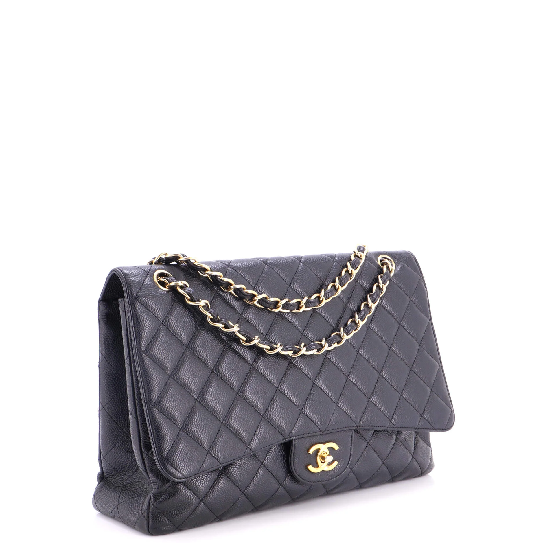 Classic Single Flap Bag Quilted Caviar Maxi - Image 3