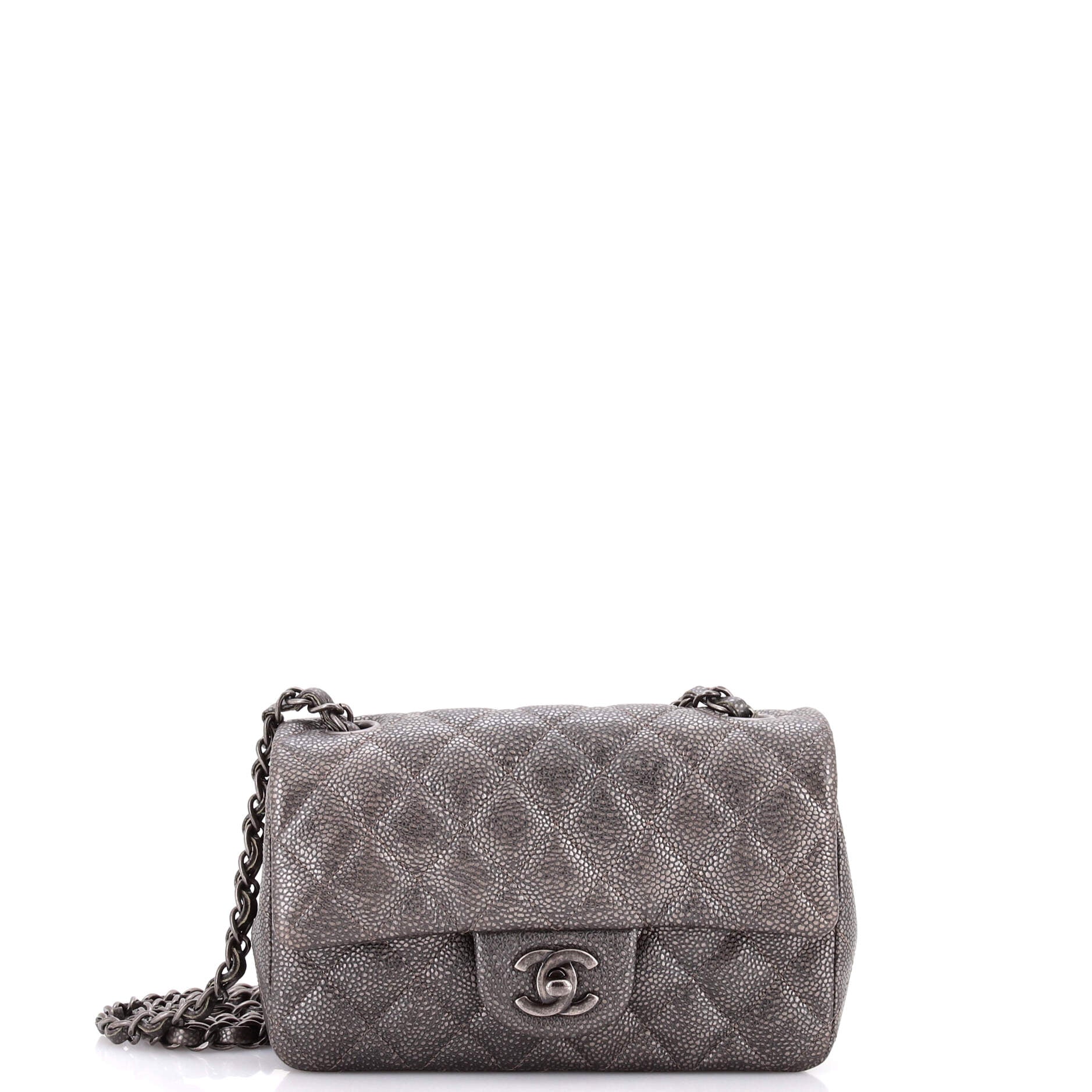 Classic Single Flap Bag Quilted Caviar Mini