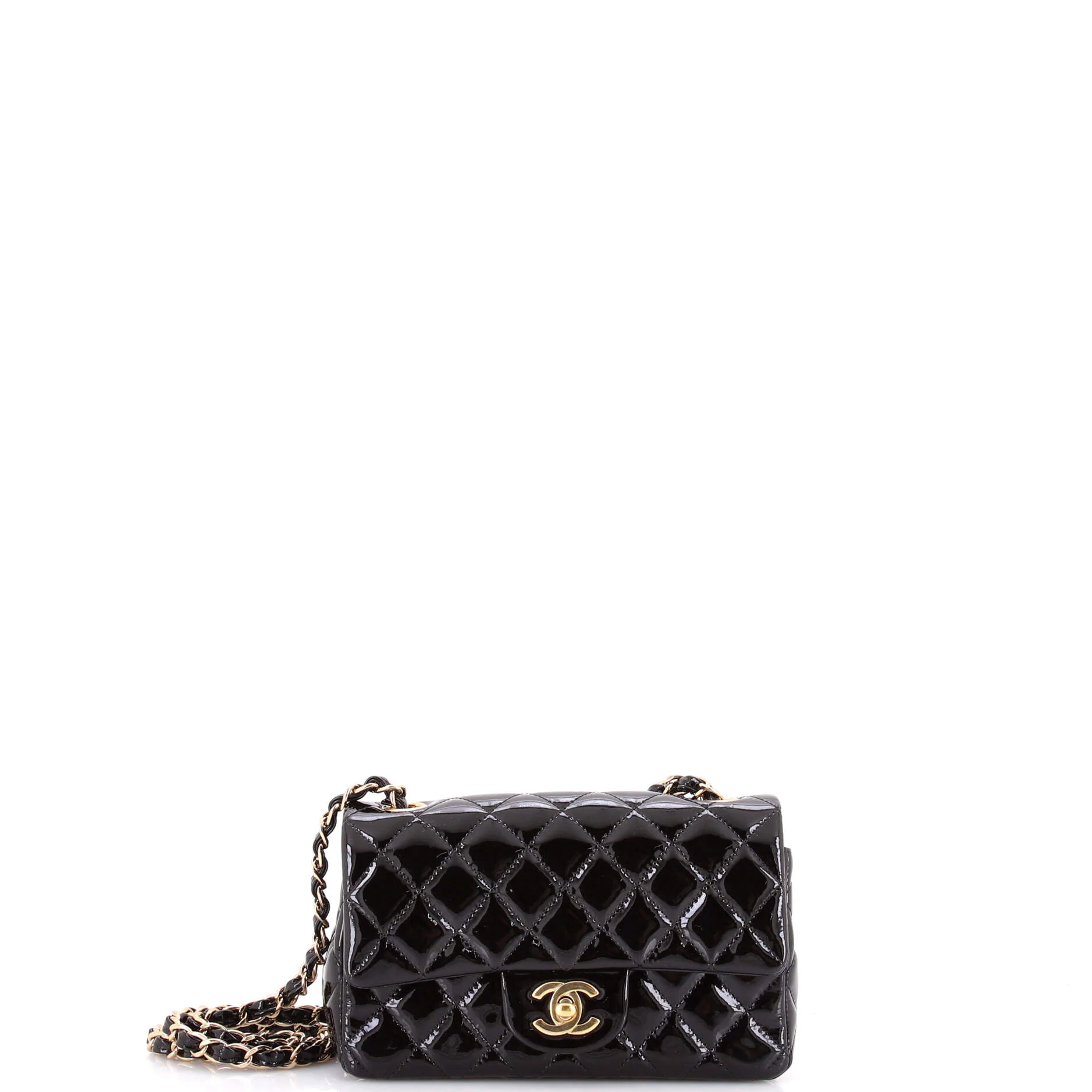 Classic Single Flap Bag Quilted Patent Mini