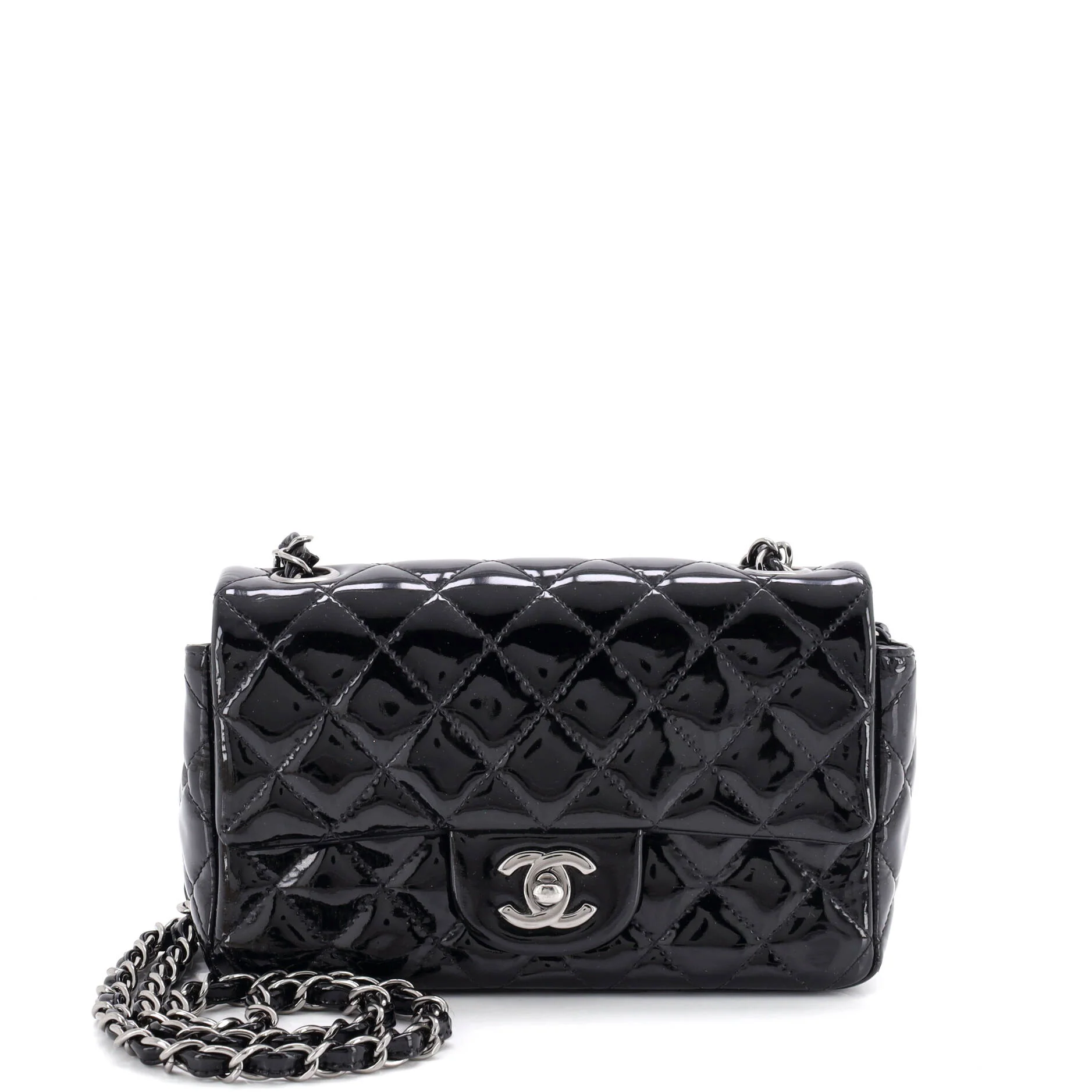 Classic Single Flap Bag Quilted Patent Mini