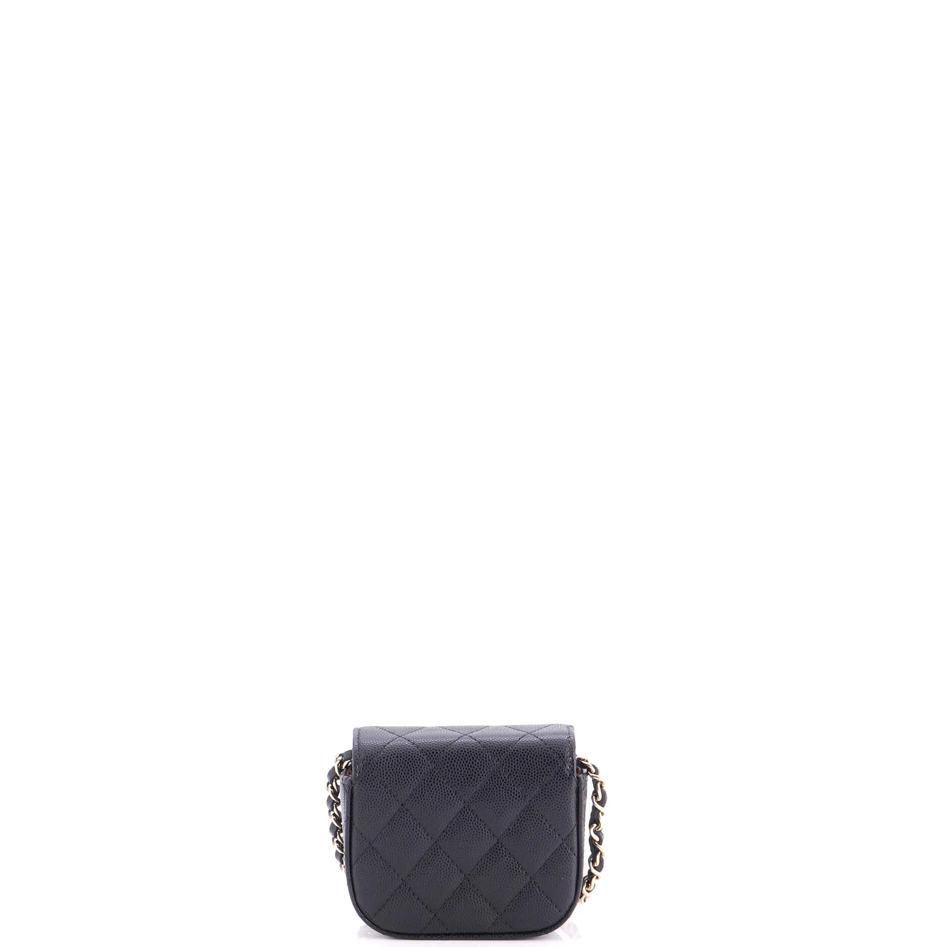 Classic Square Flap Clutch with Chain Quilted Caviar Mini - Image 3