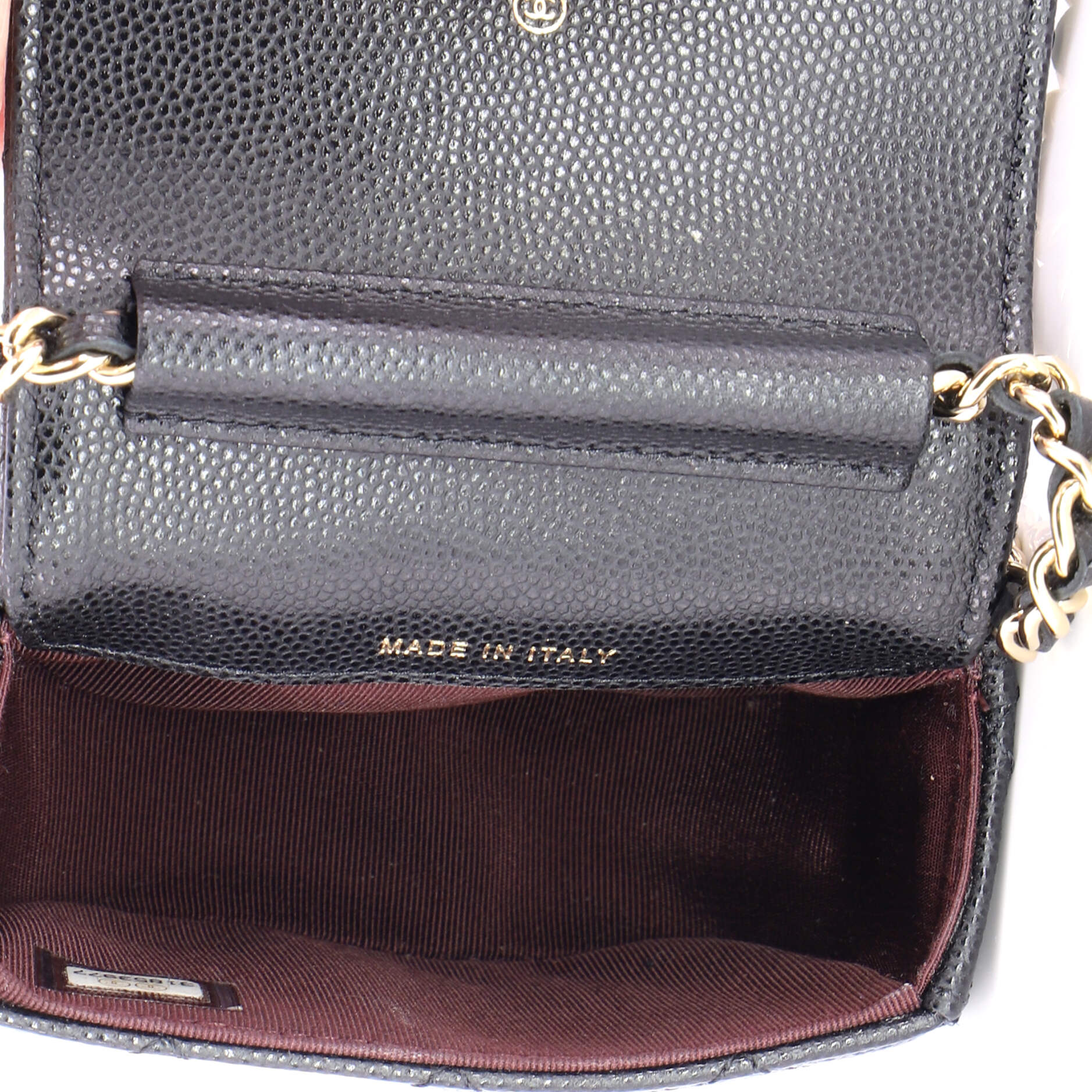 Classic Square Flap Clutch with Chain Quilted Caviar Mini - Image 5