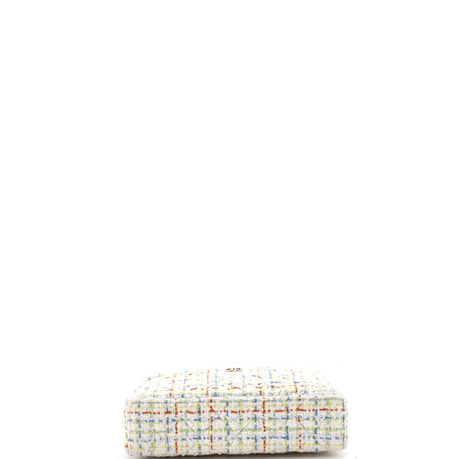 Classic Top Handle Slim Vanity Case with Chain Quilted Tweed Small - Image 4