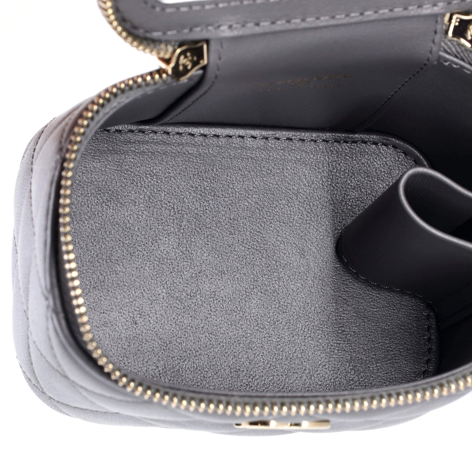 Classic Top Handle Vanity Case with Chain Quilted Lambskin Mini - Image 5