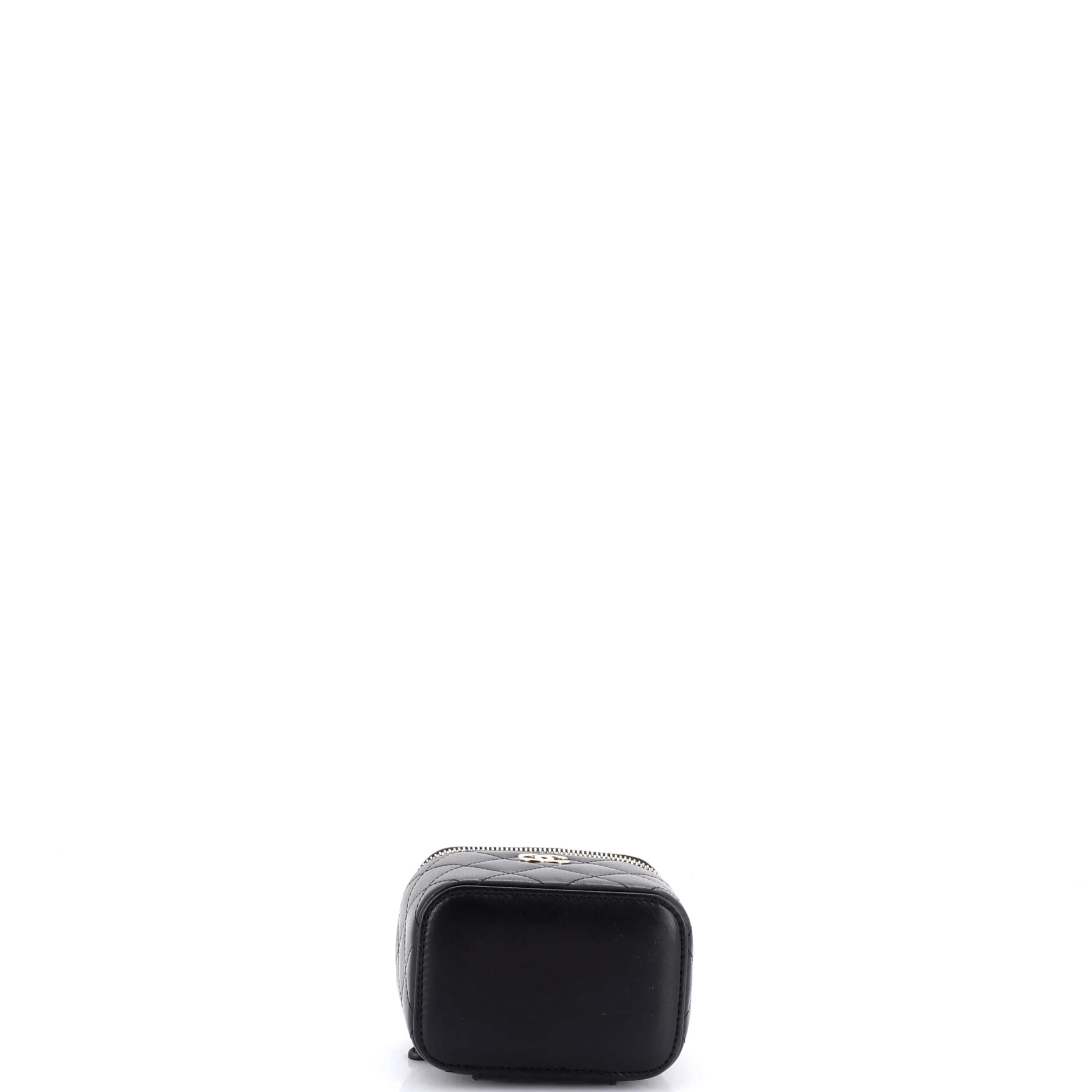 Classic Top Handle Vanity Case with Chain Quilted Lambskin Mini - Image 4