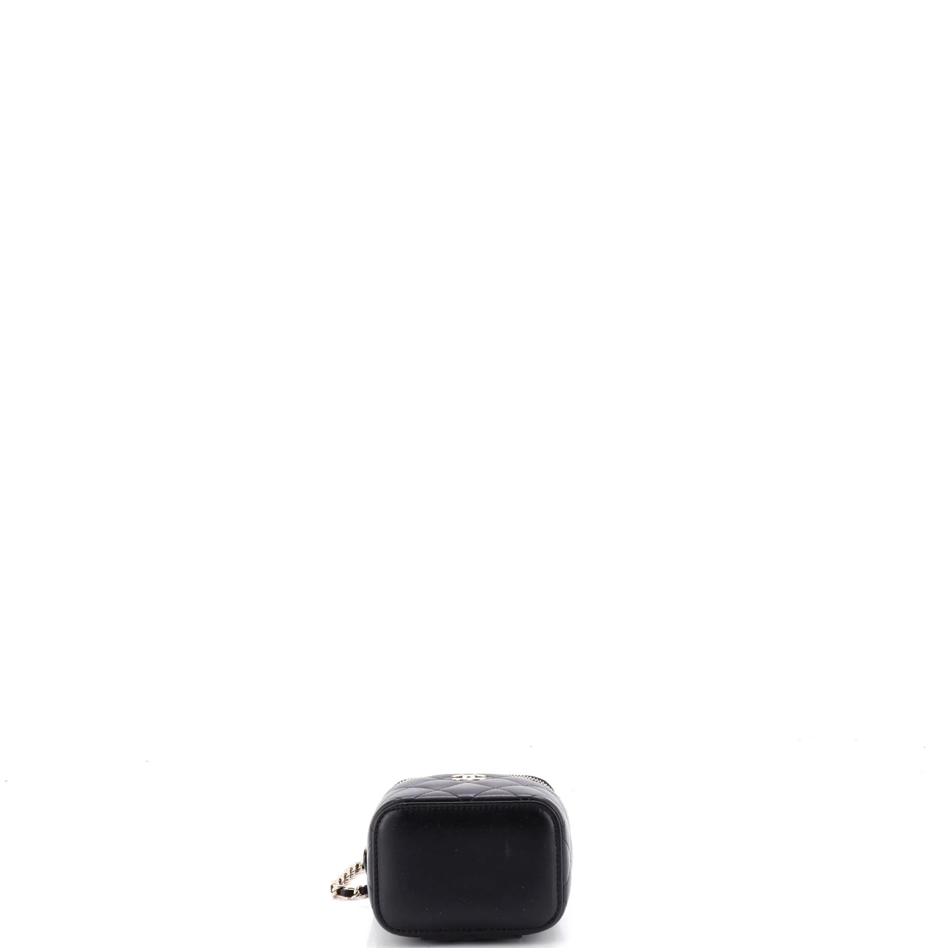 Classic Top Handle Vanity Case with Chain Quilted Lambskin Mini - Image 4
