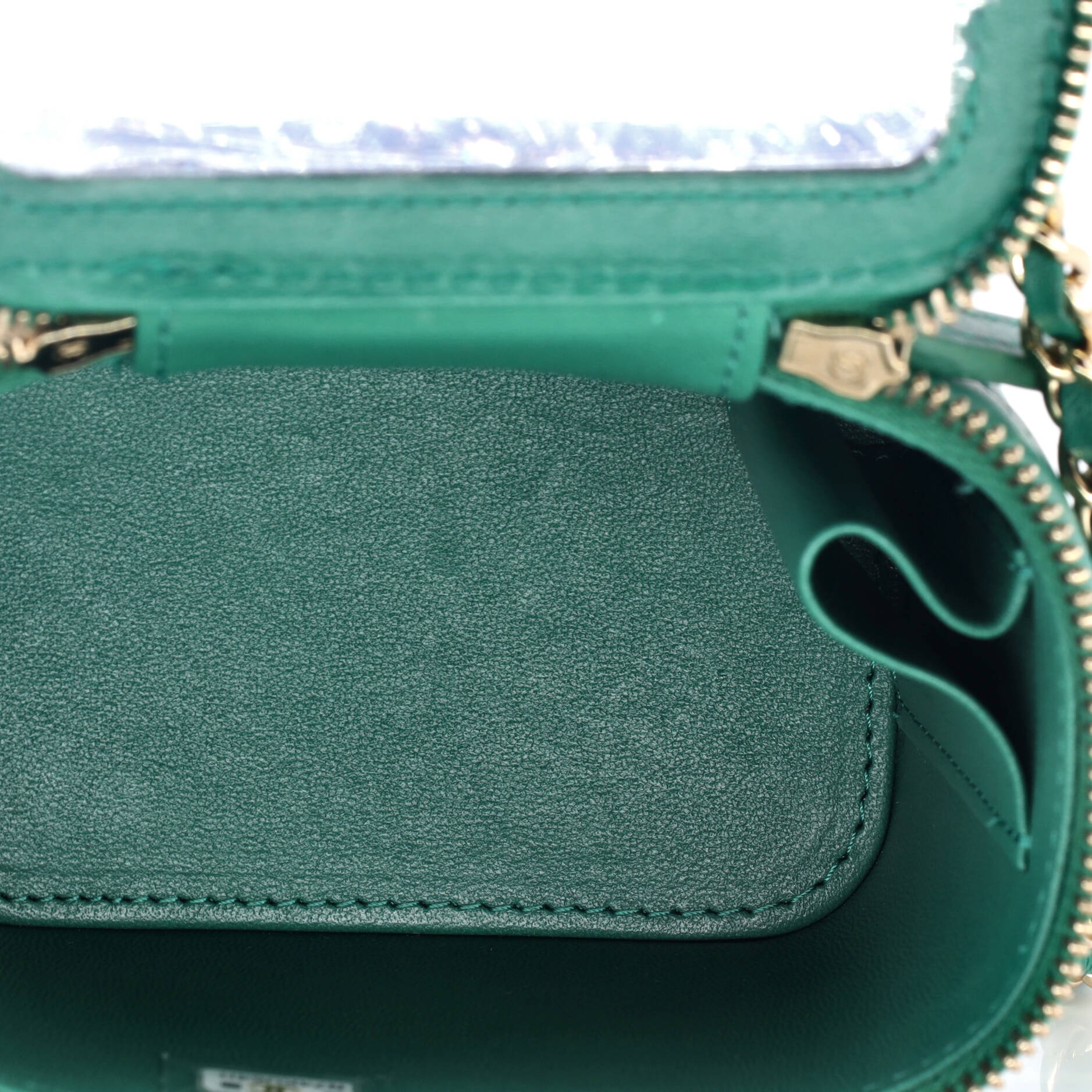 Classic Top Handle Vanity Case with Chain Quilted Lambskin Mini - Image 5