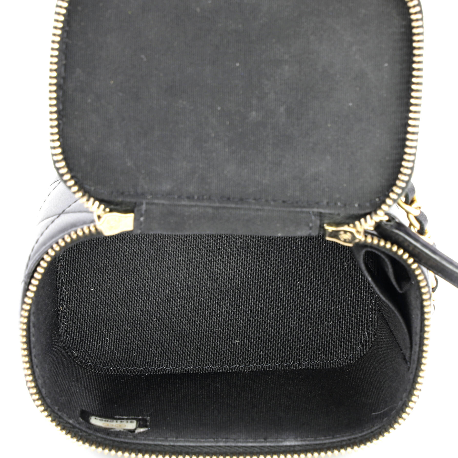 Classic Top Handle Vanity Case with Chain Quilted Lambskin Mini - Image 5
