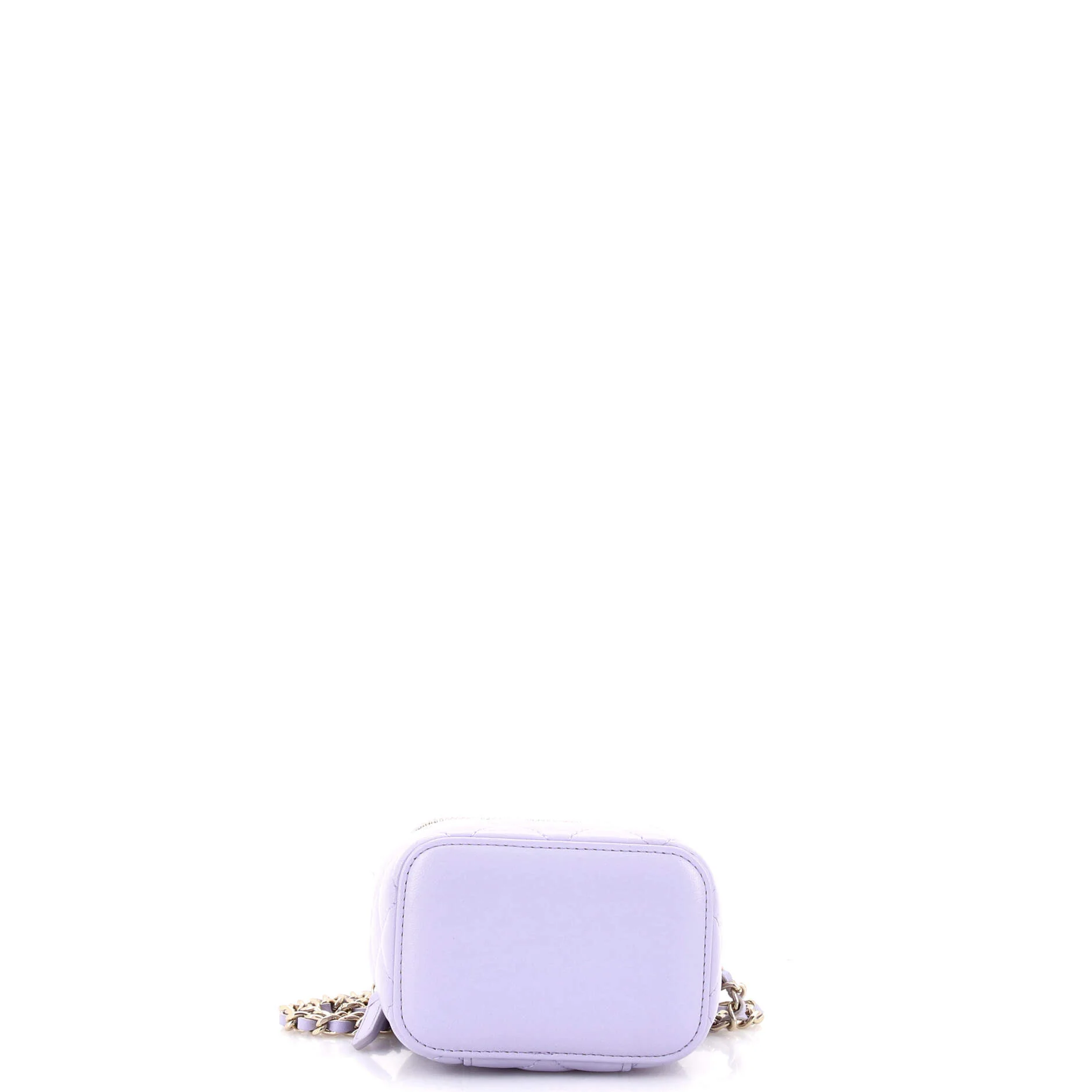 Classic Top Handle Vanity Case with Chain Quilted Lambskin Mini - Image 4