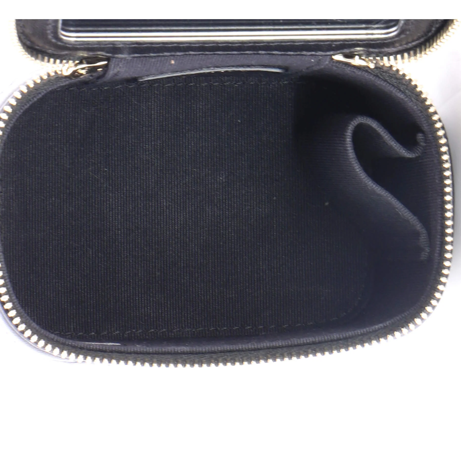 Classic Top Handle Vanity Case with Chain Quilted Lambskin Mini - Image 6