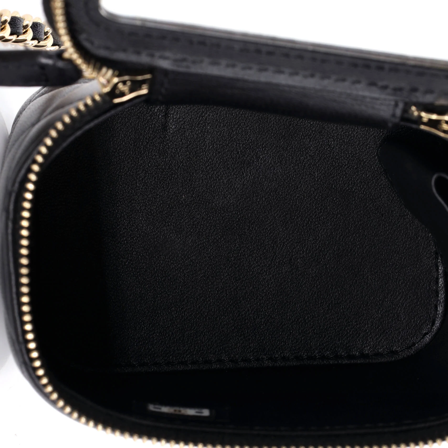 Classic Top Handle Vanity Case with Chain Quilted Lambskin Mini - Image 5
