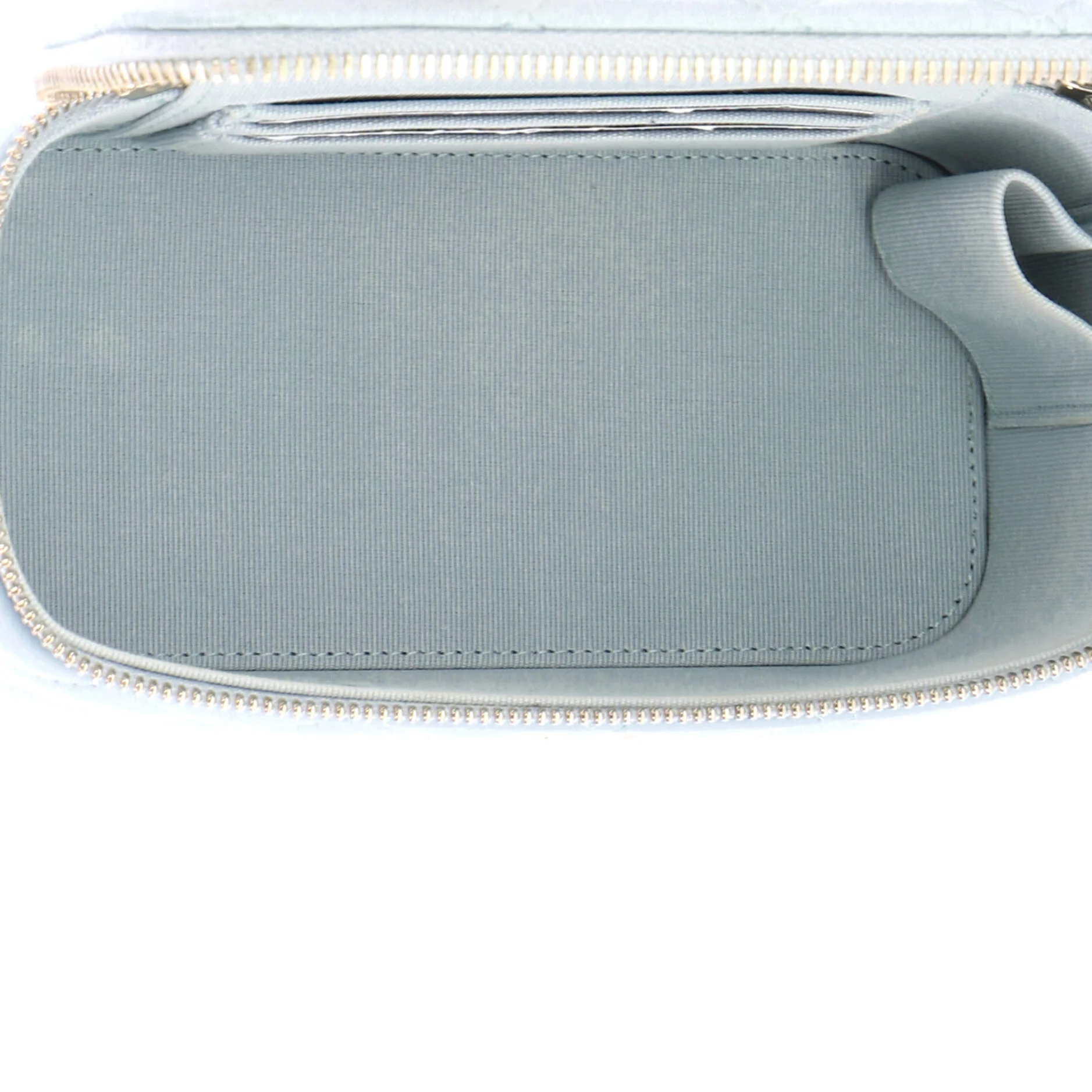 Classic Top Handle Vanity Case with Chain Quilted Lambskin Small - Image 6