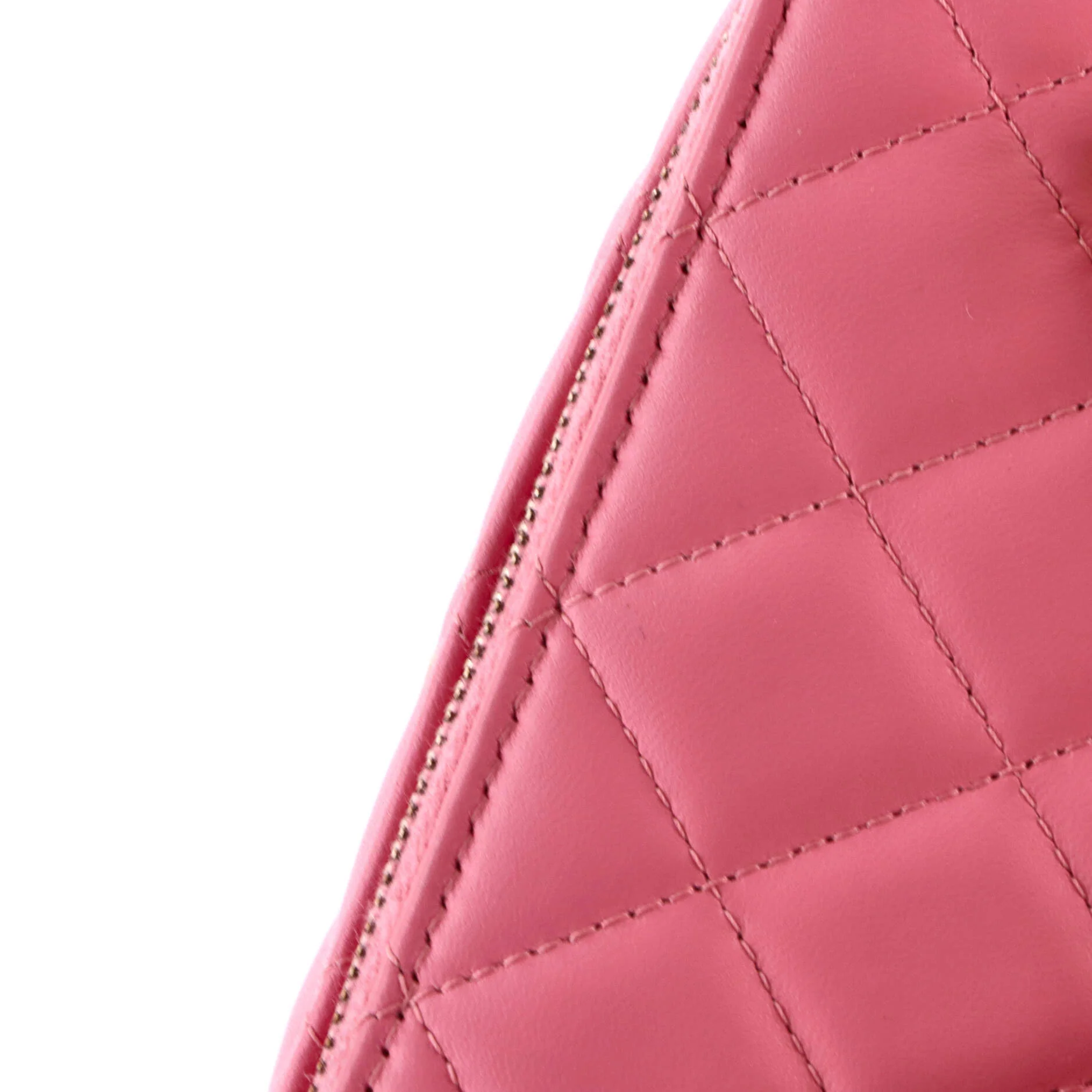Classic Top Handle Vanity Case with Chain Quilted Lambskin Small - Image 6