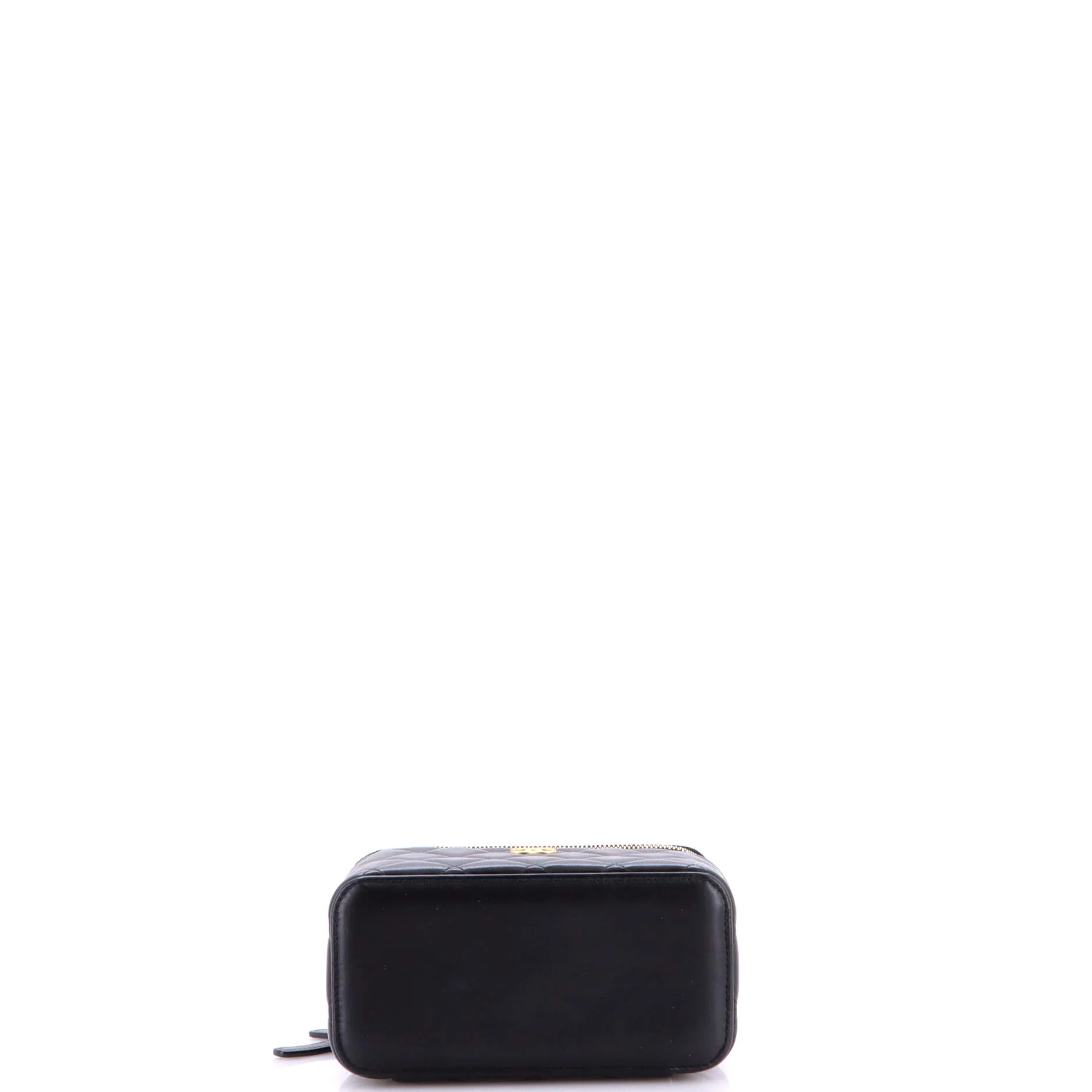Classic Top Handle Vanity Case with Chain Quilted Lambskin Small - Image 5