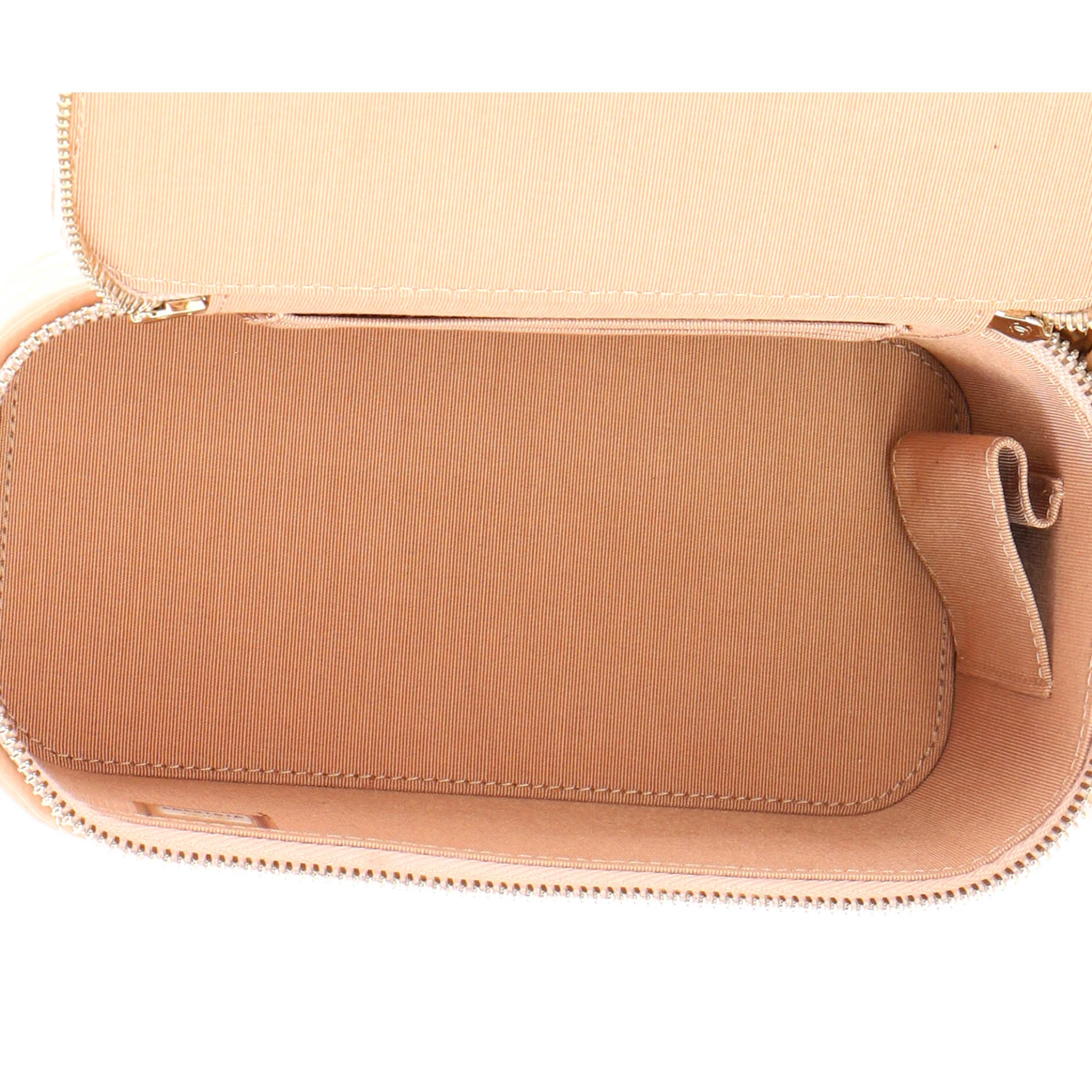 Classic Top Handle Vanity Case with Chain Quilted Lambskin Small - Image 6