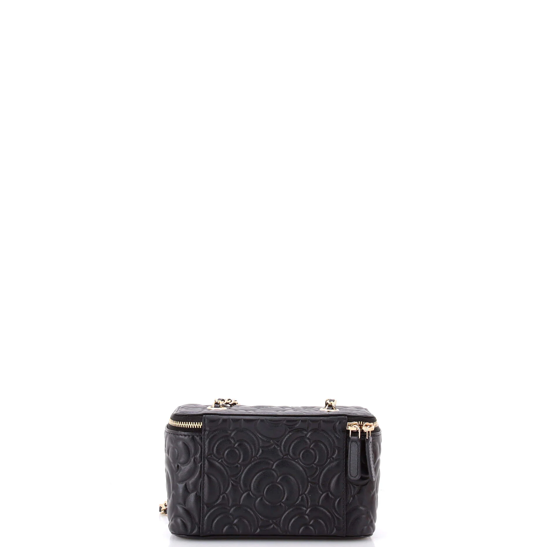 Classic Vanity Case with Chain Camellia Lambskin Small - Image 3