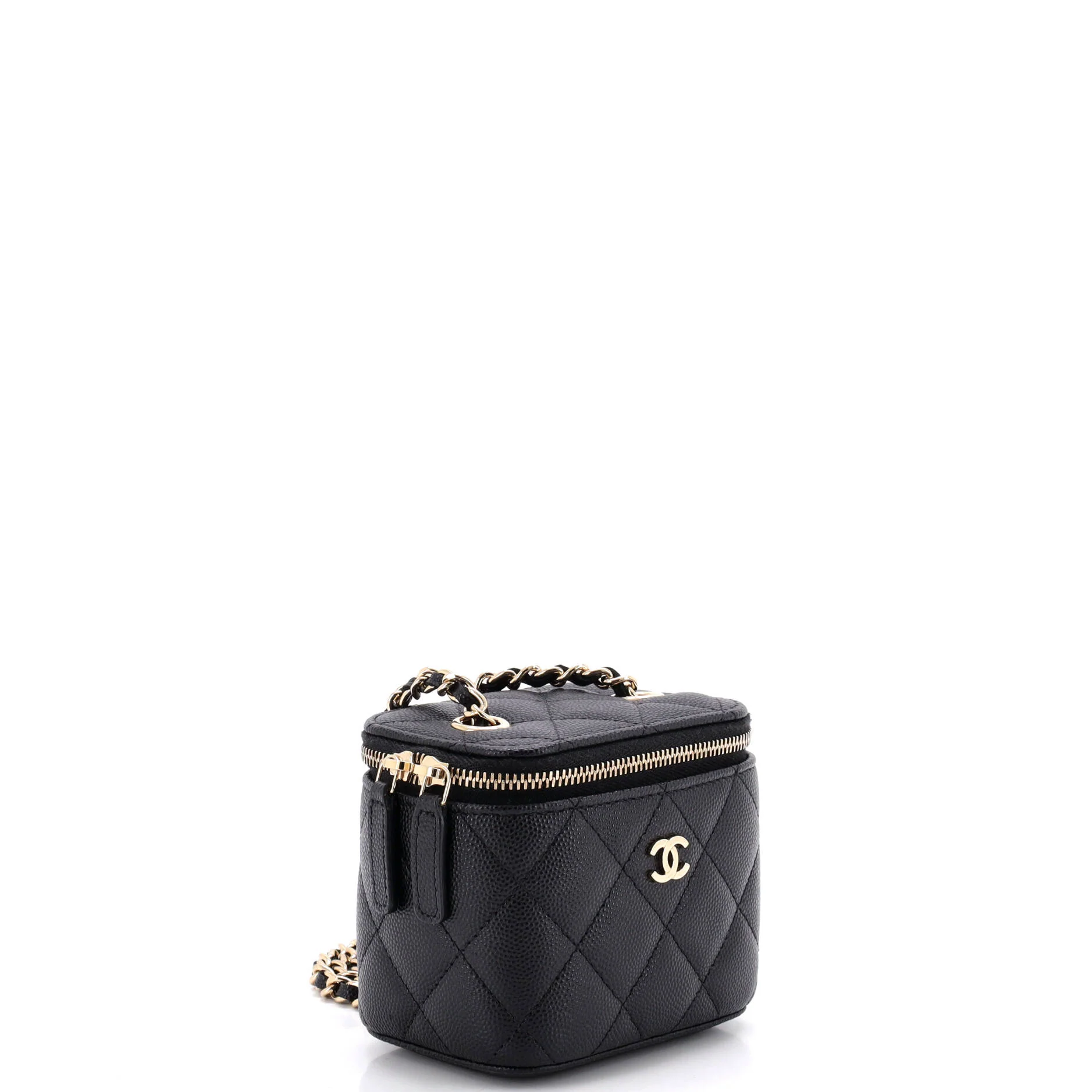Classic Vanity Case with Chain Quilted Caviar Mini - Image 2