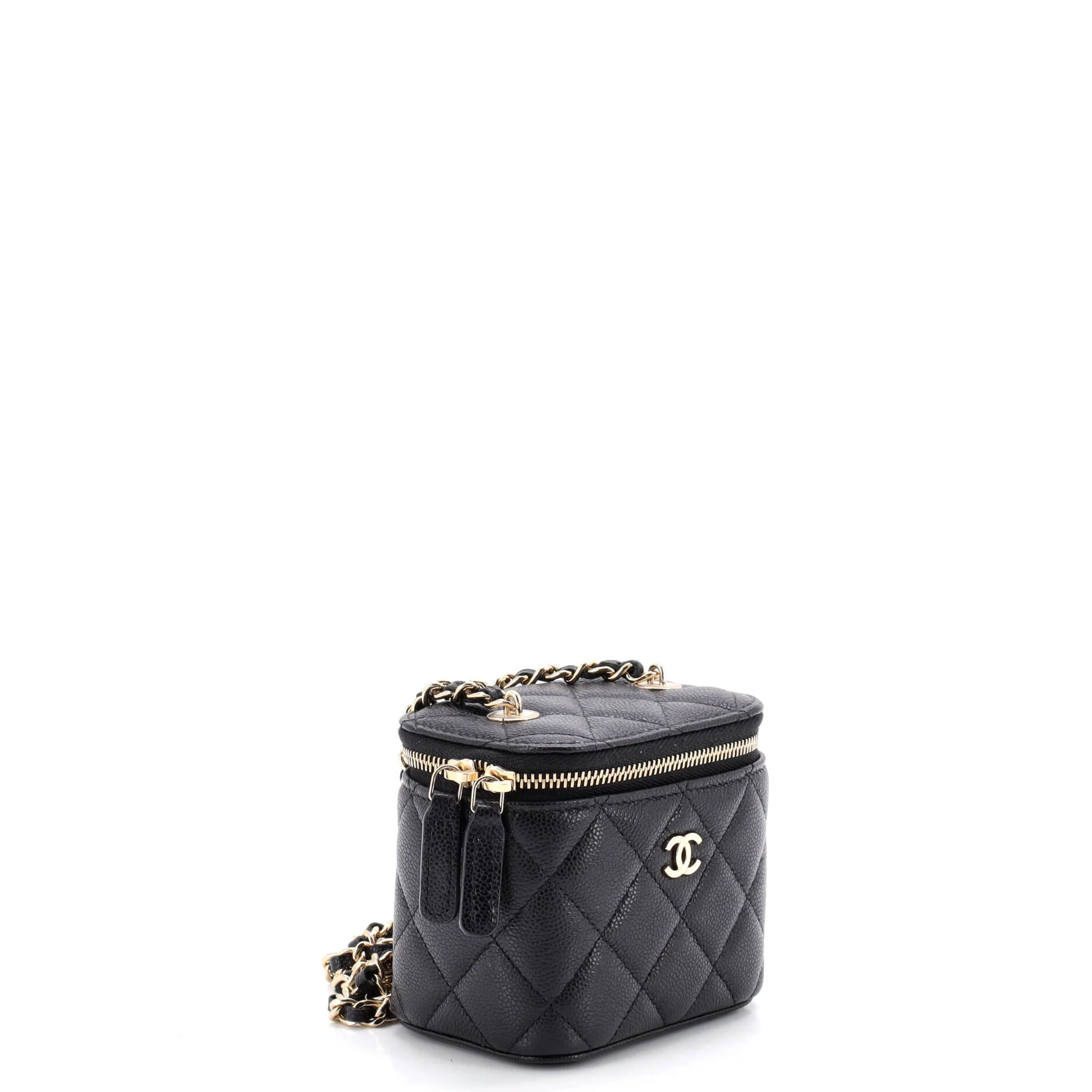Classic Vanity Case with Chain Quilted Caviar Mini - Image 2