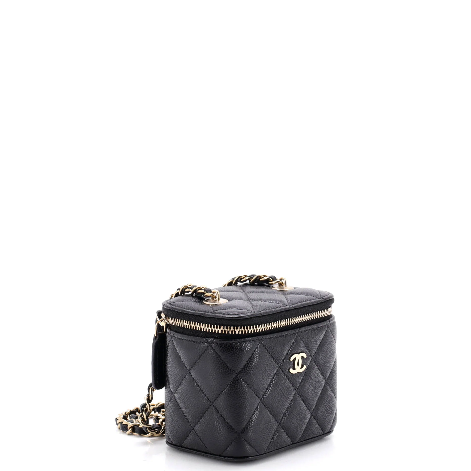 Classic Vanity Case with Chain Quilted Caviar Mini - Image 2
