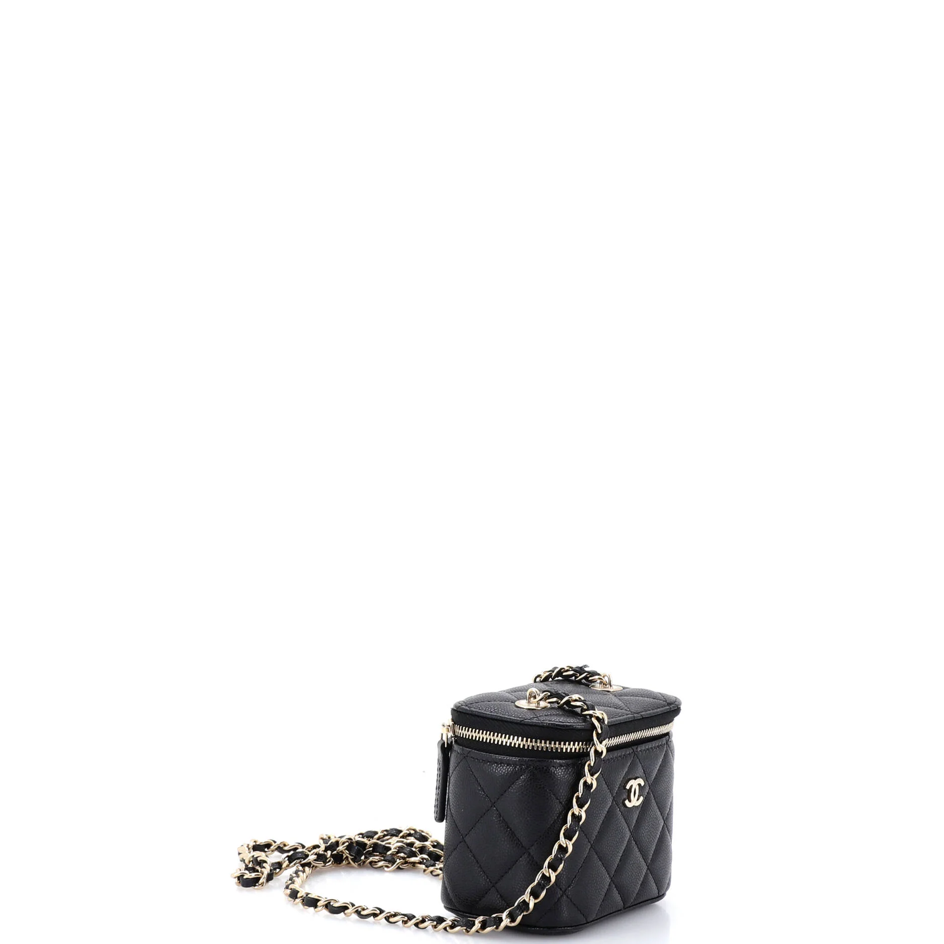 Classic Vanity Case with Chain Quilted Caviar Mini - Image 2