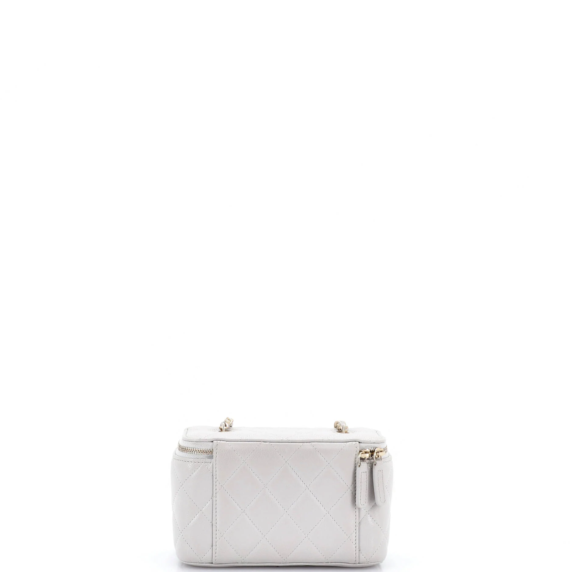 Classic Vanity Case with Chain Quilted Caviar Small - Image 3