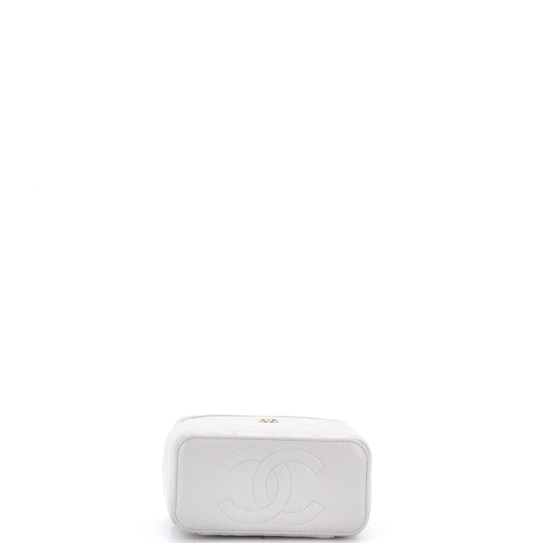 Classic Vanity Case with Chain Quilted Caviar Small - Image 4