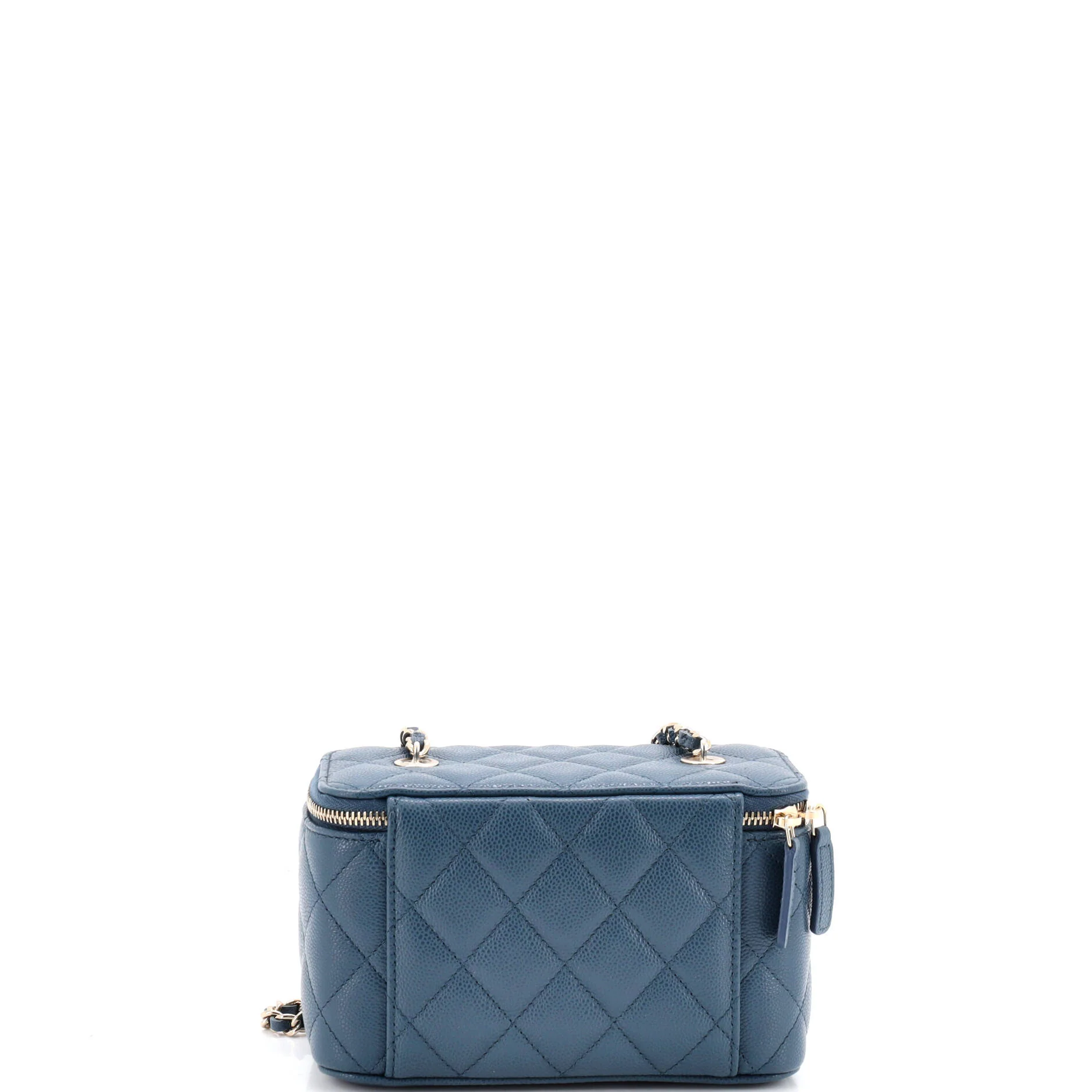 Classic Vanity Case with Chain Quilted Caviar Small - Image 3