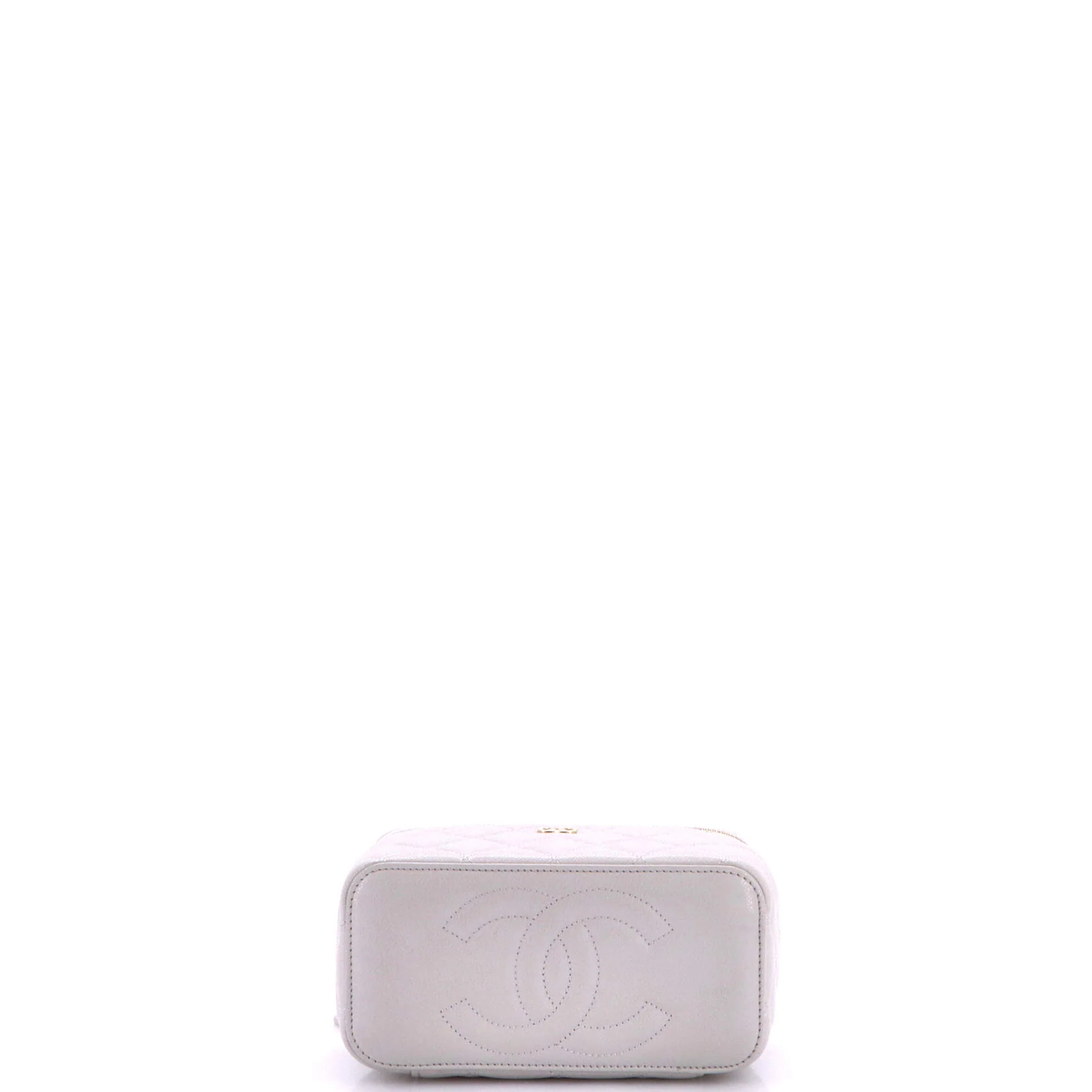 Classic Vanity Case with Chain Quilted Caviar Small - Image 4