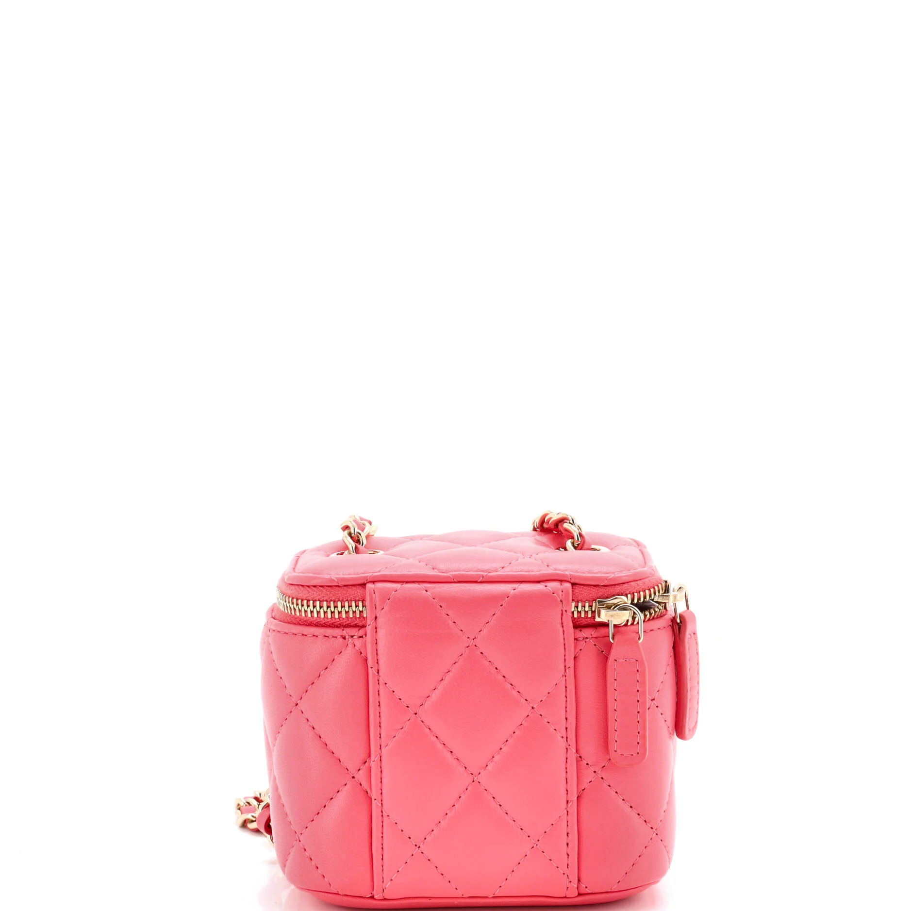 Classic Vanity Case with Chain Quilted Lambskin Mini - Image 4