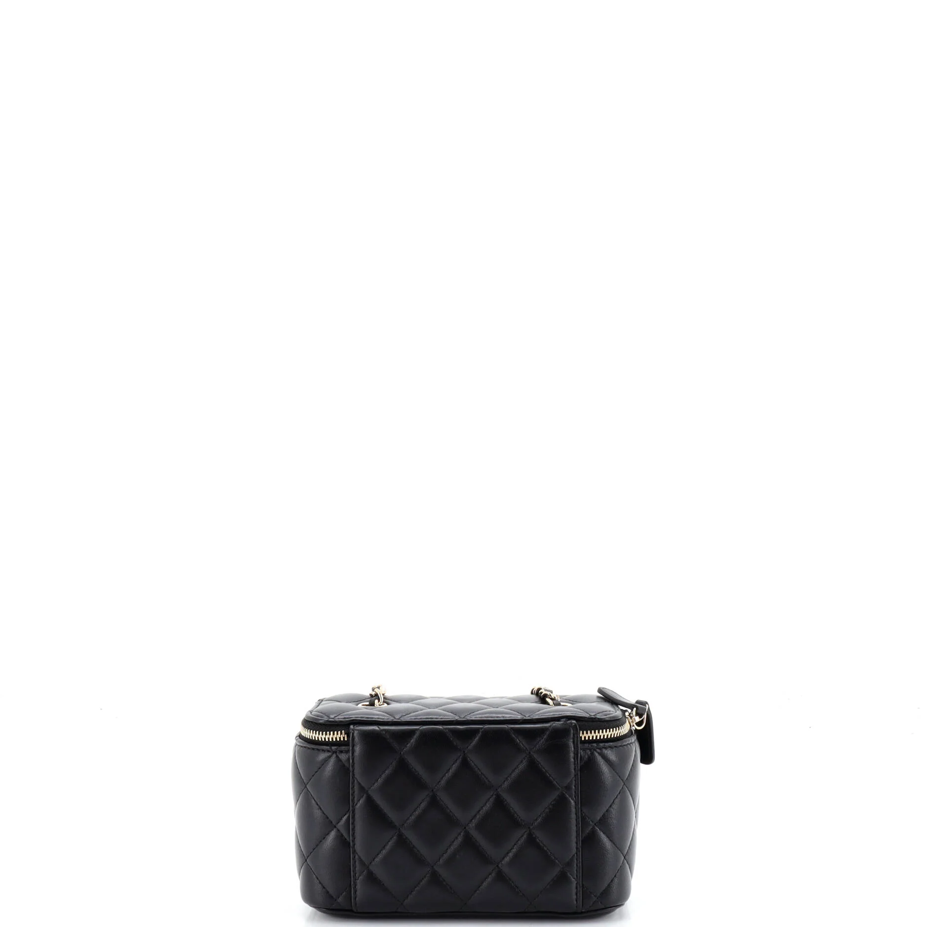 Classic Vanity Case with Chain Quilted Lambskin Small - Image 4