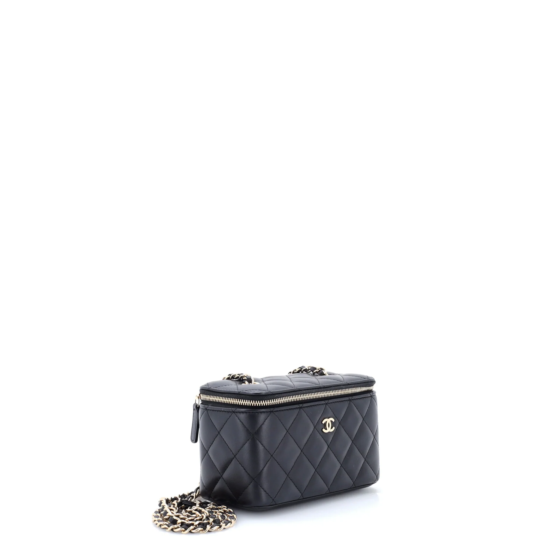 Classic Vanity Case with Chain Quilted Lambskin Small - Image 2