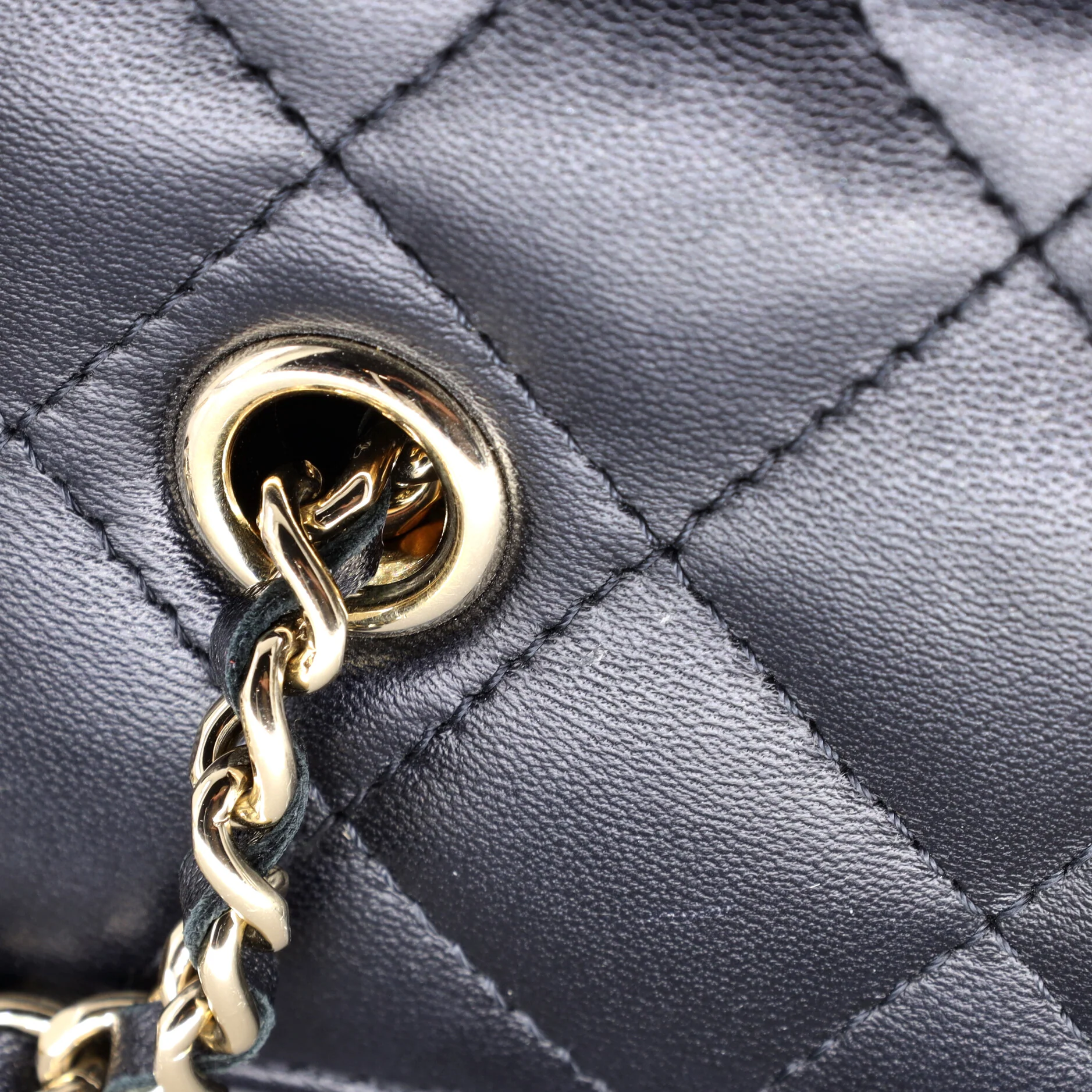 Classic Vanity Case with Chain Quilted Lambskin Small - Image 7