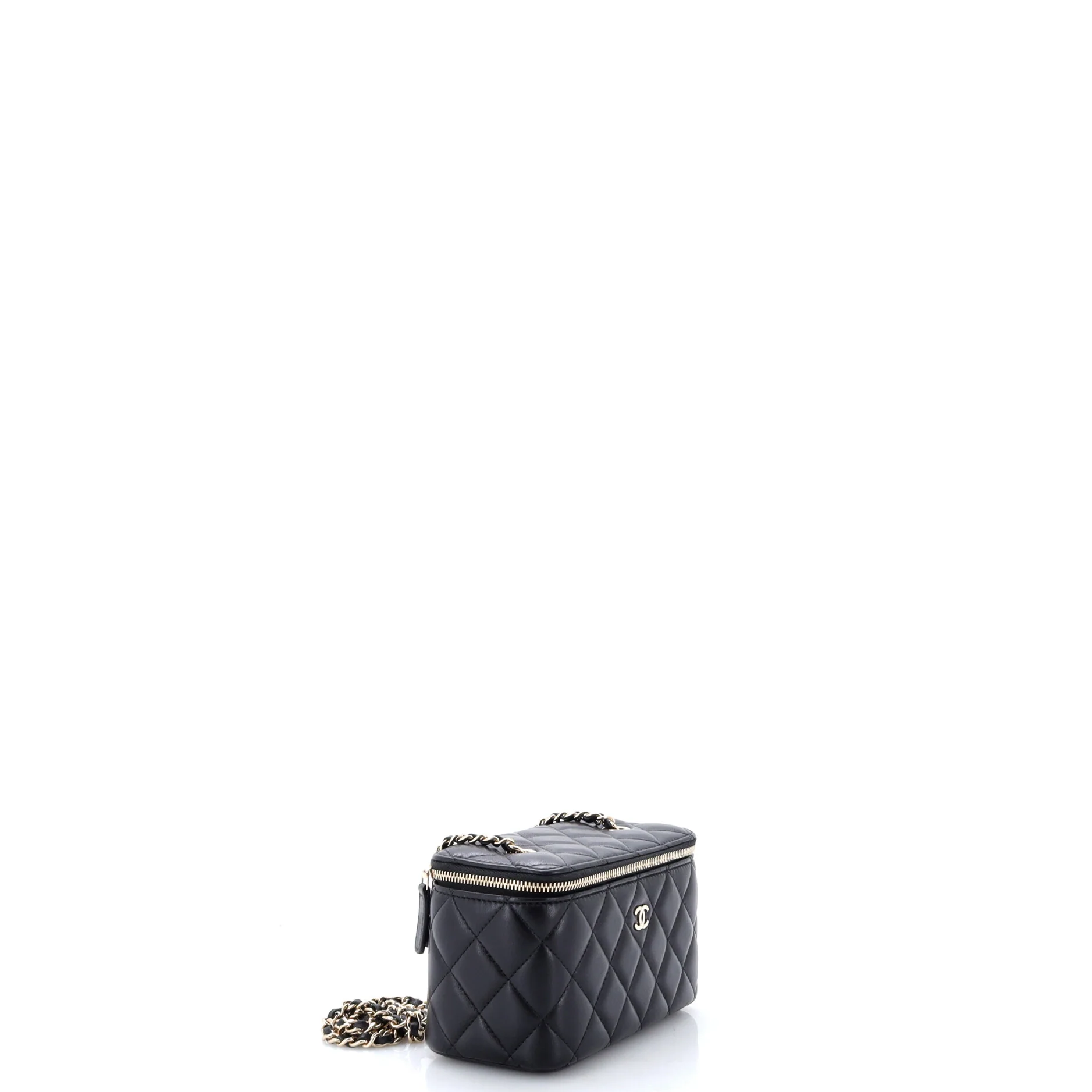Classic Vanity Case with Chain Quilted Lambskin Small - Image 2