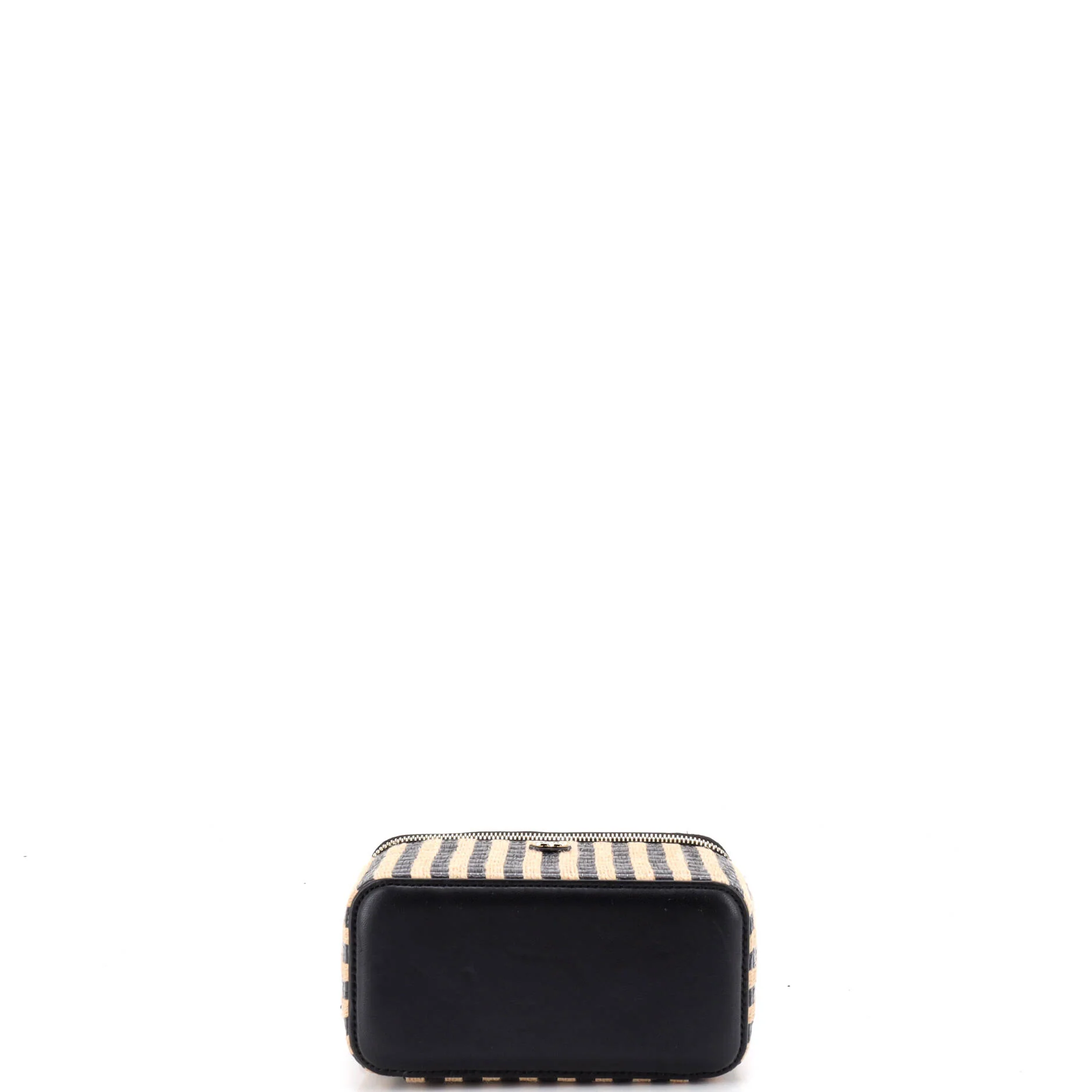 Classic Vanity Case with Chain Striped Raffia and Jute Small - Image 4