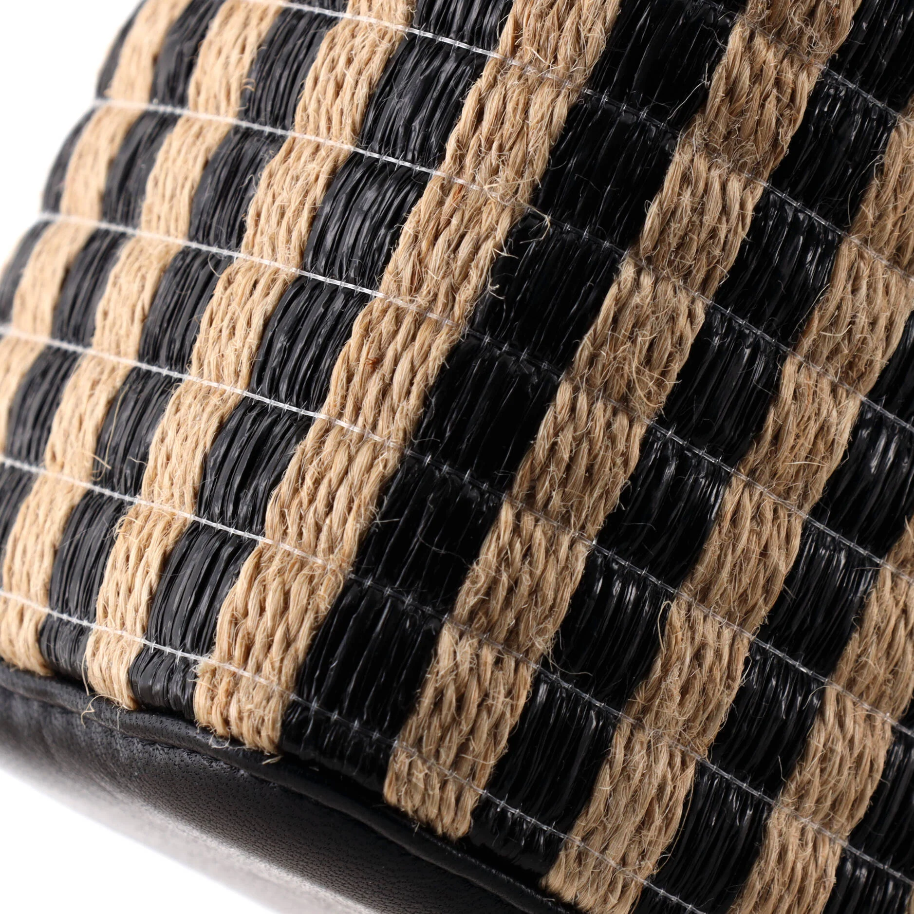 Classic Vanity Case with Chain Striped Raffia and Jute Small - Image 6