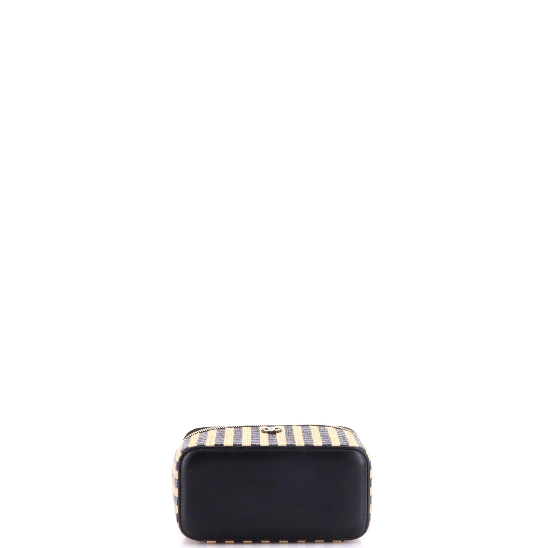Classic Vanity Case with Chain Striped Raffia and Jute Small - Image 5