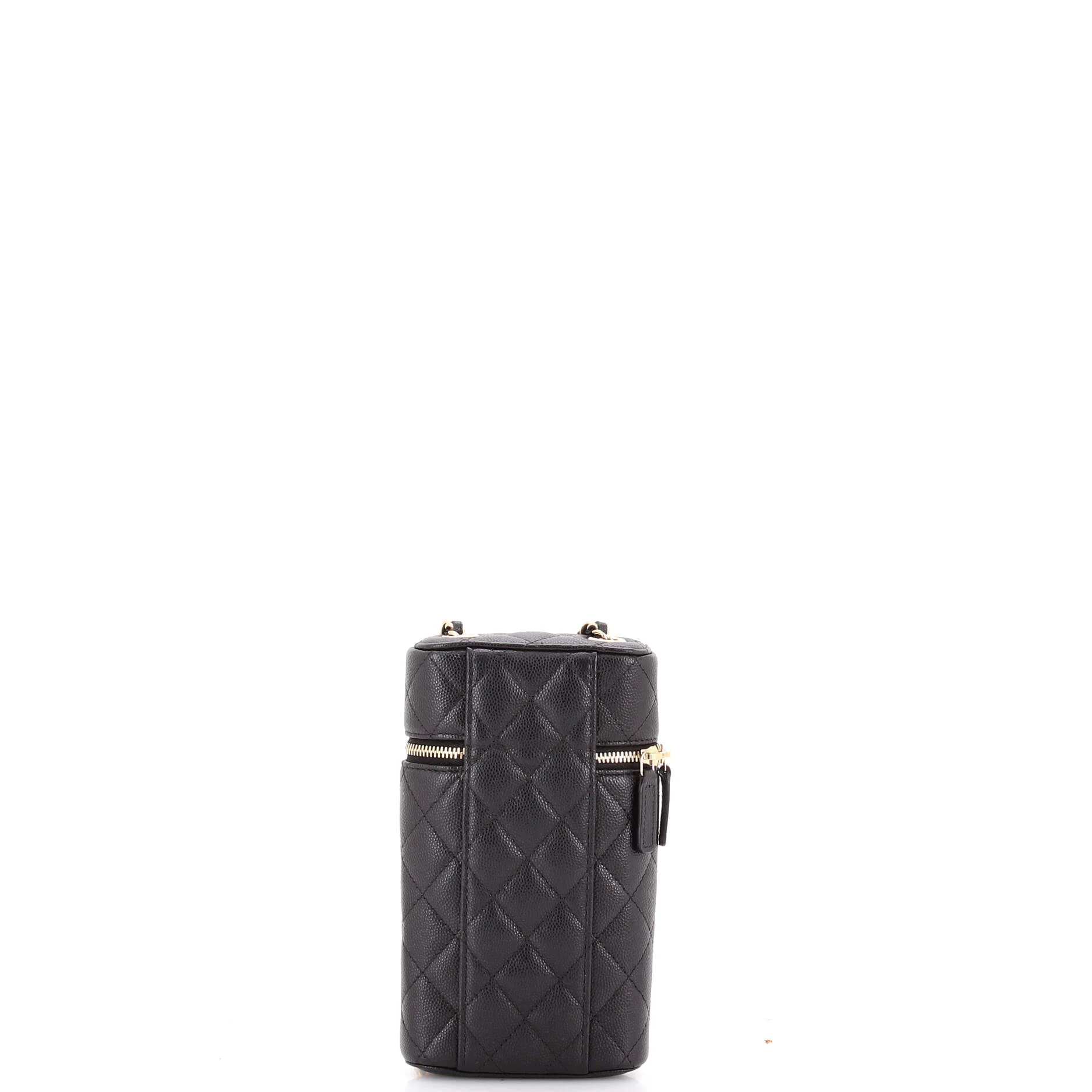 Classic Vanity Phone Holder with Chain Quilted Caviar - Image 3