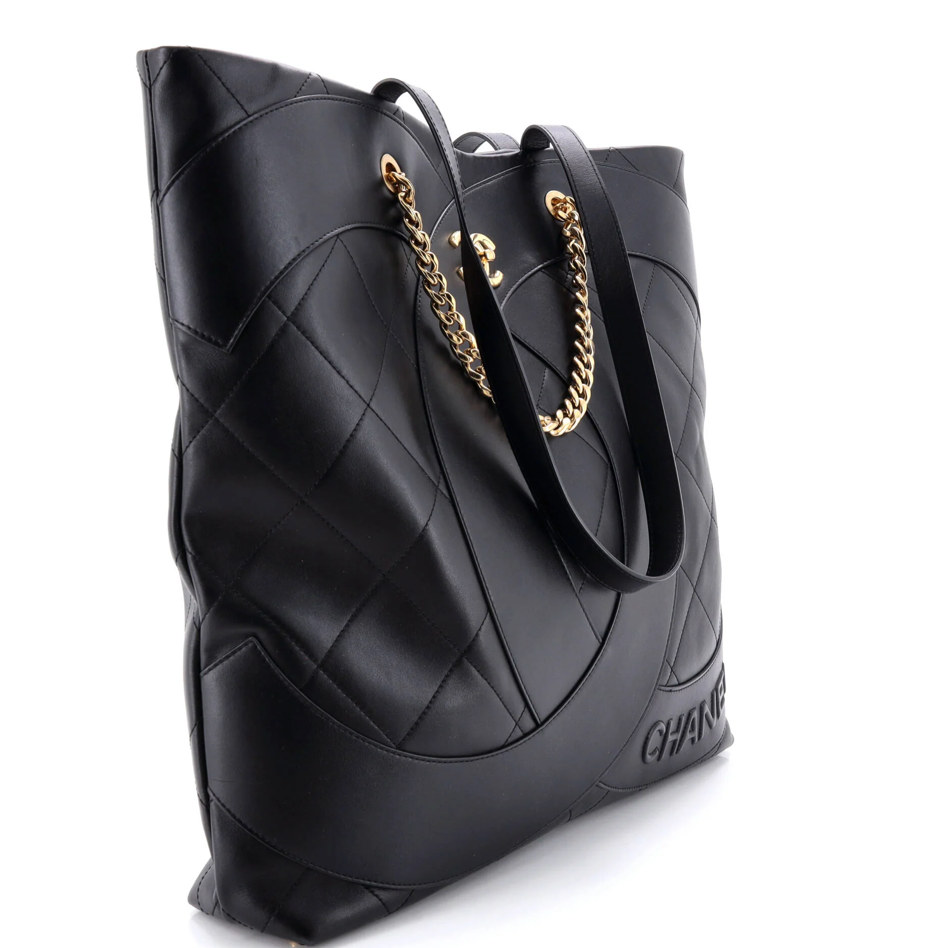 Club Monaco Shopping Tote Quilted Lambskin Large - Image 2