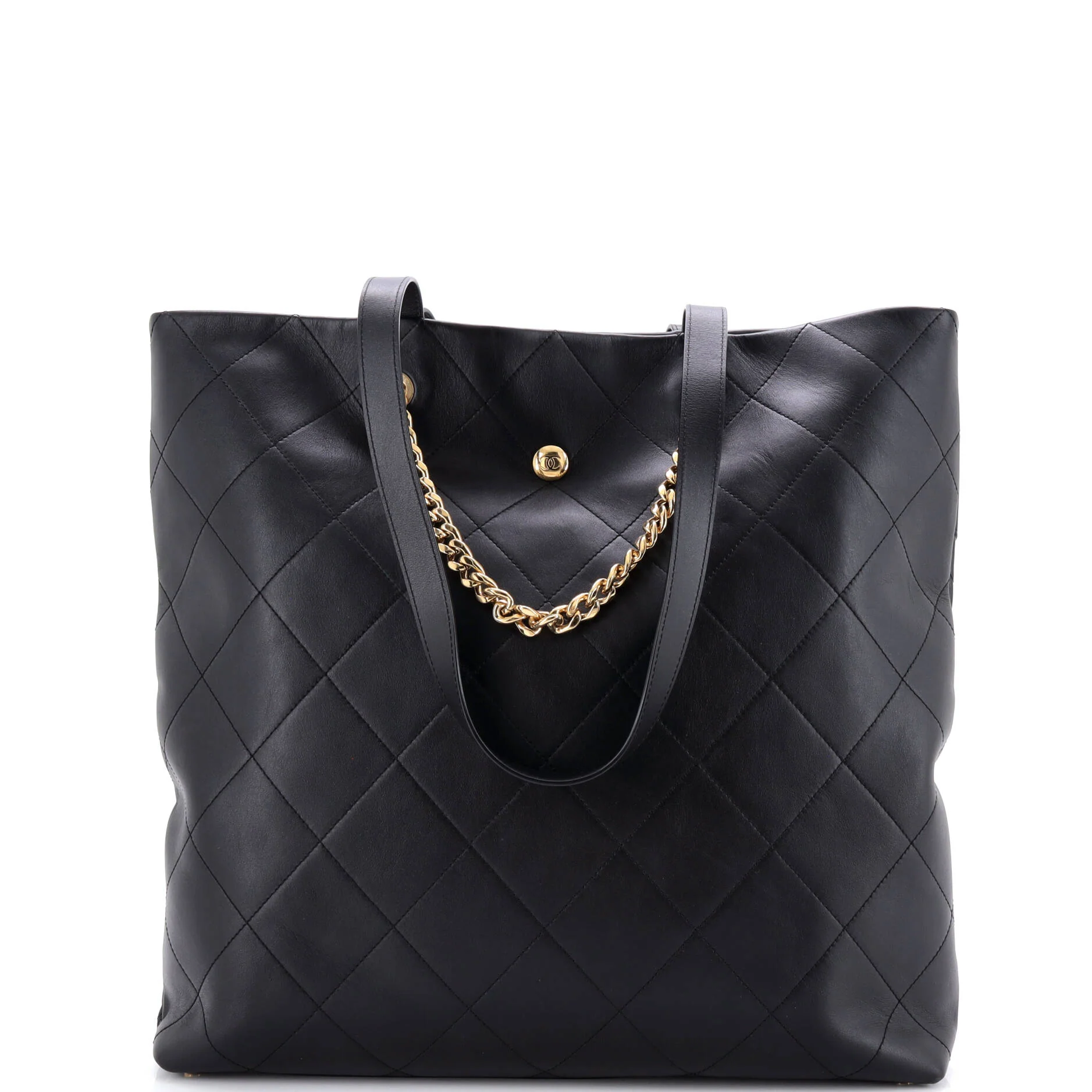 Club Monaco Shopping Tote Quilted Lambskin Large - Image 3