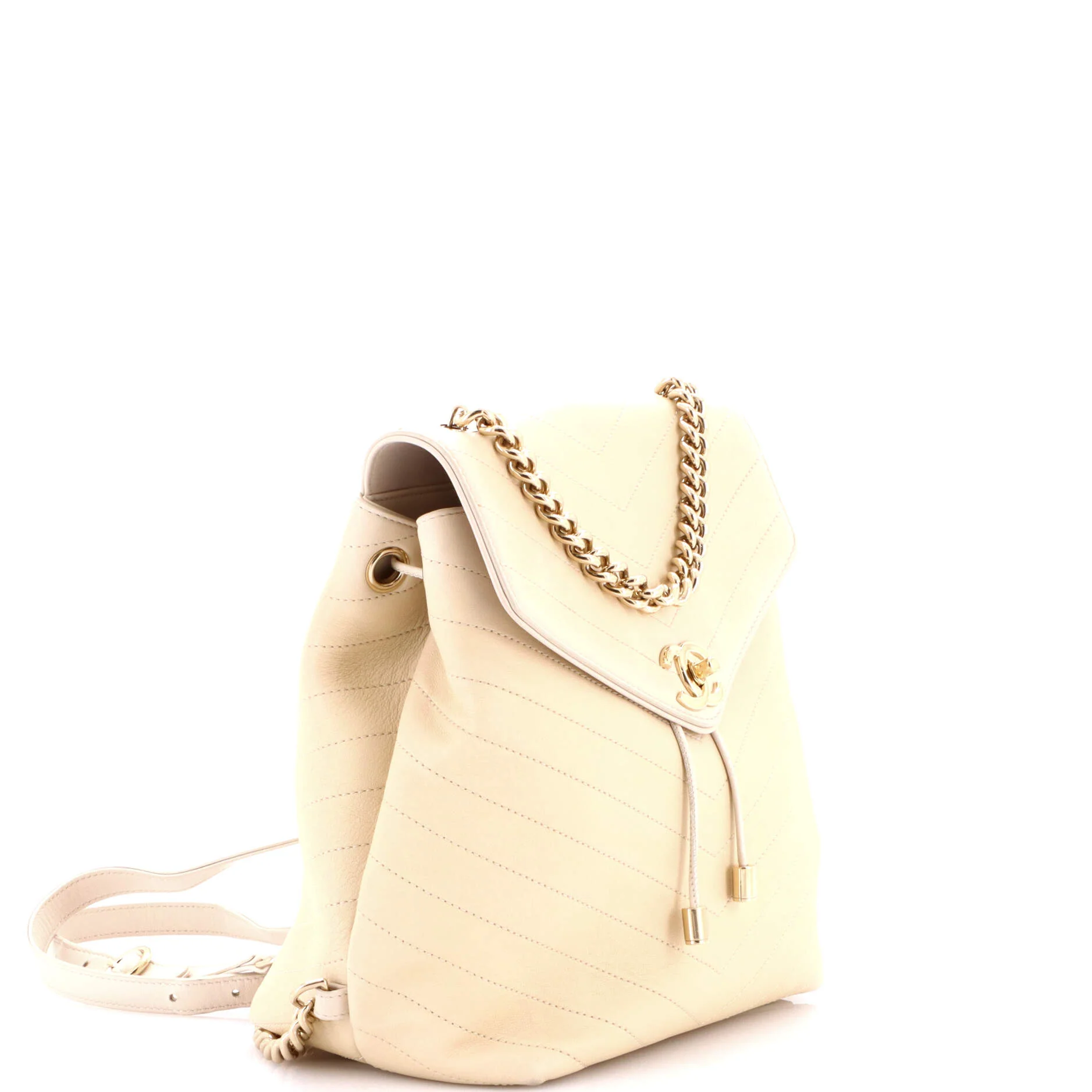 Coco Chevron Backpack Stitched Calfskin Small - Image 2